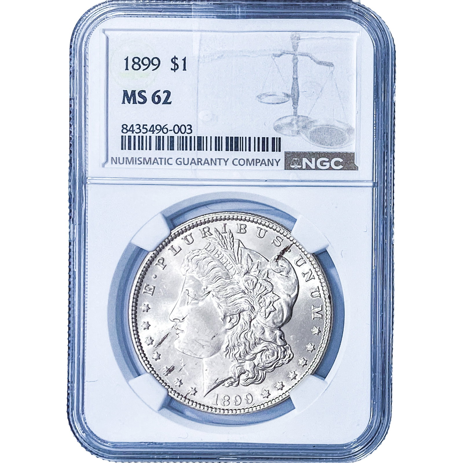 1899 Morgan Silver Dollar NGC MS62: 1899 Morgan Silver Dollar NGC MS62