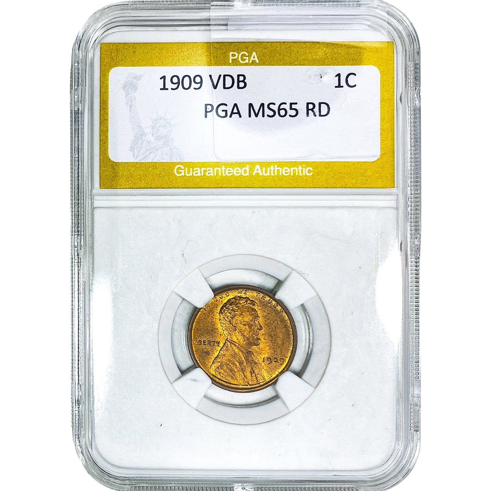 1909 VDB Morgan Silver Dollar PGA MS65 RD: 1909 VDB Morgan Silver Dollar PGA MS65 RD