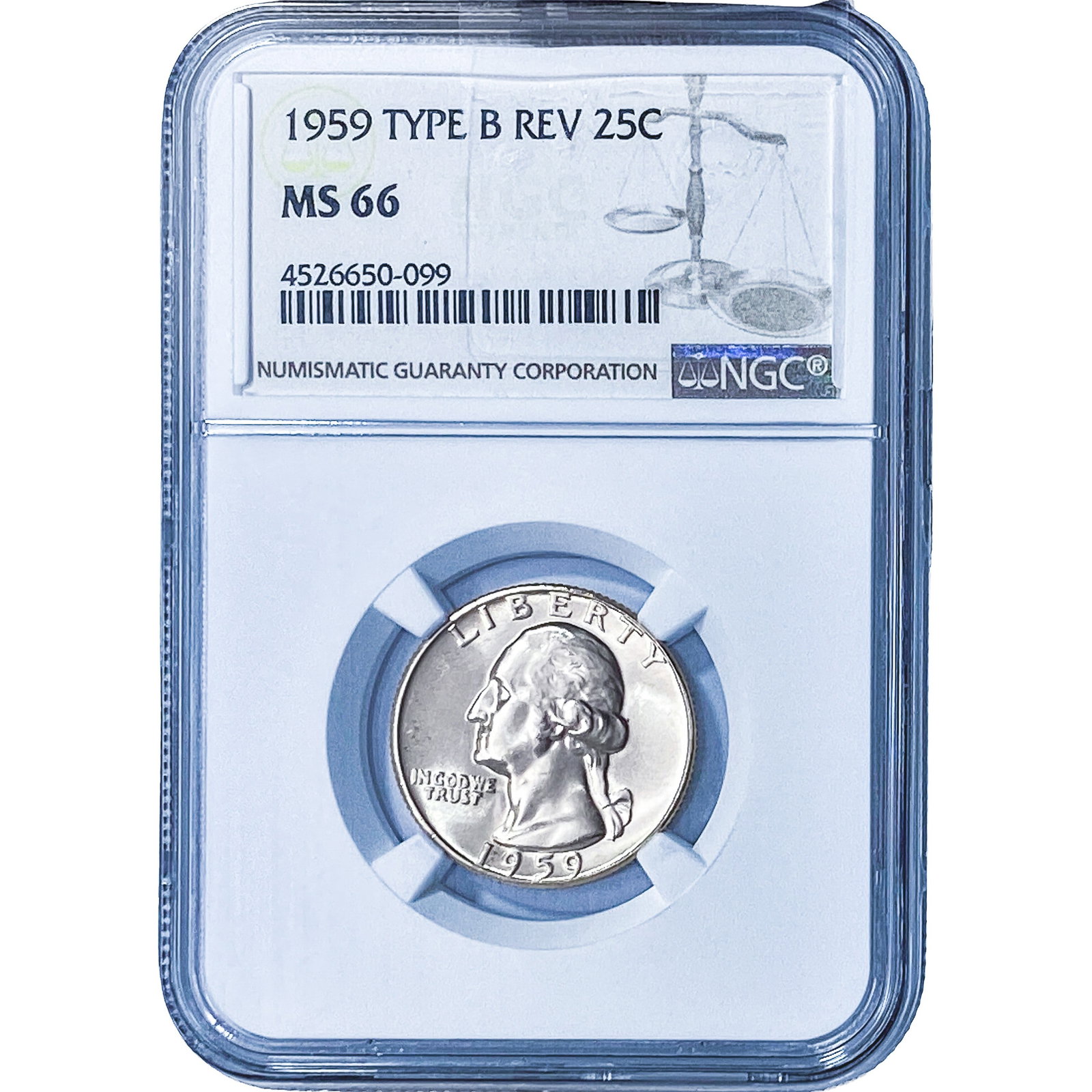 1959 Washington Silver Quarter NGC MS66 Type B Rev. (1 of 2)