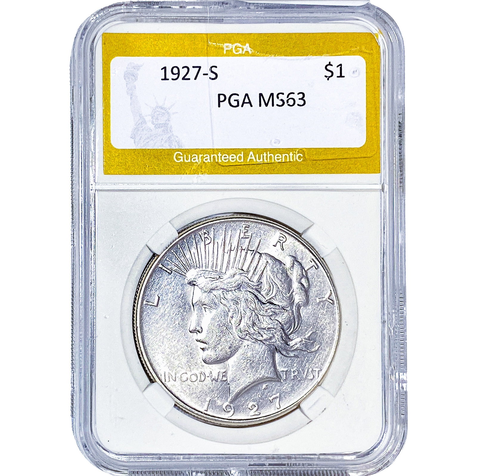 1927-S Silver Peace Dollar PGA MS63 (1 of 2)