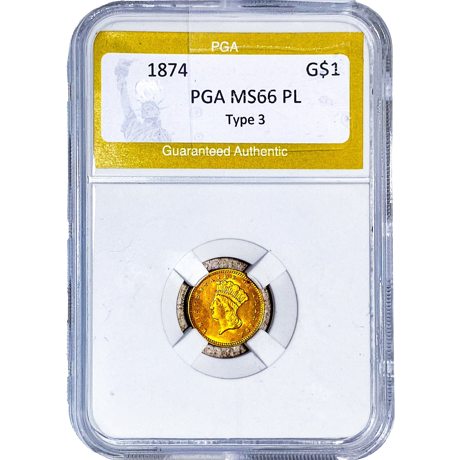 1874 Rare Gold Dollar PGA MS66 PL (1 of 2)