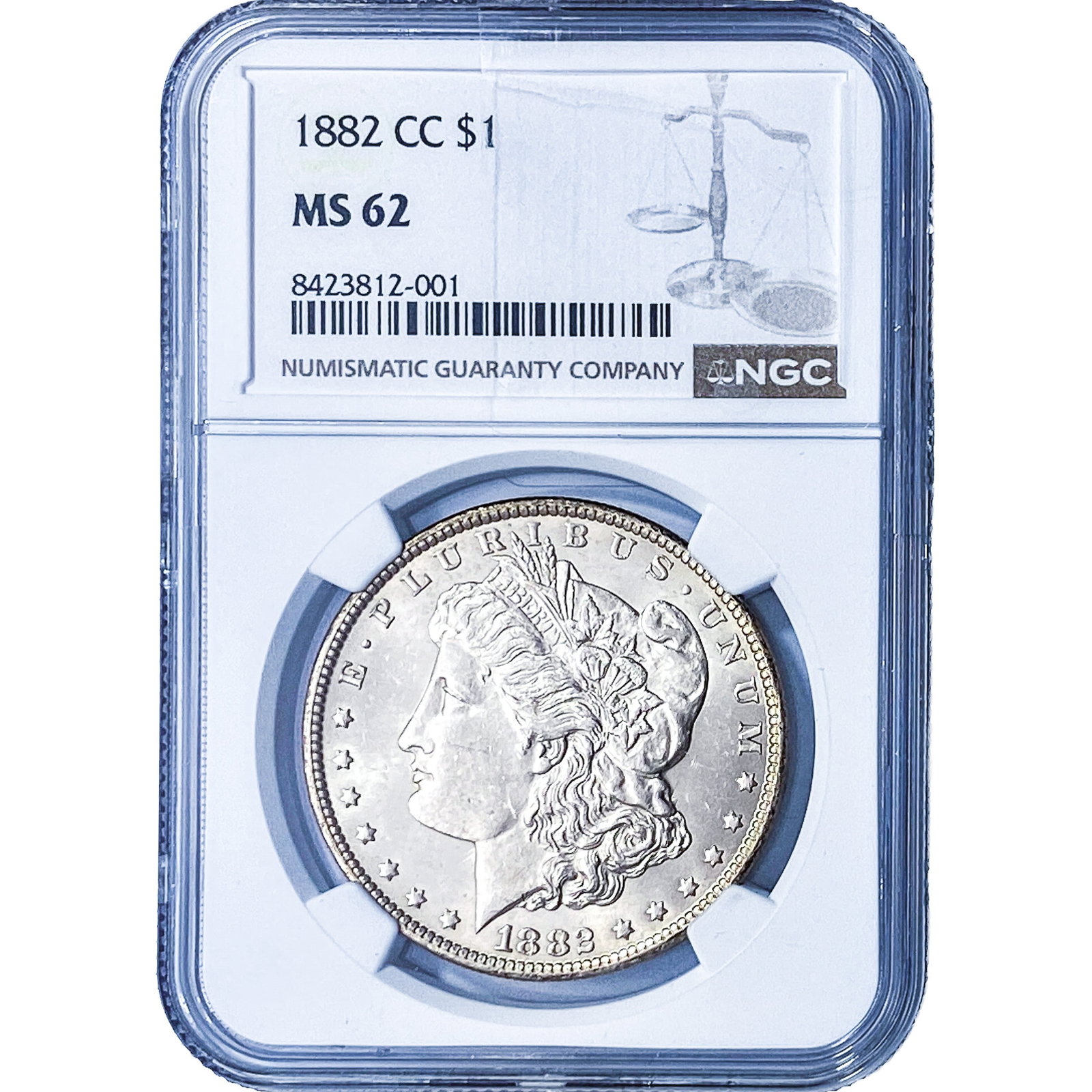 1882-CC Morgan Silver Dollar NGC MS62 (1 of 2)