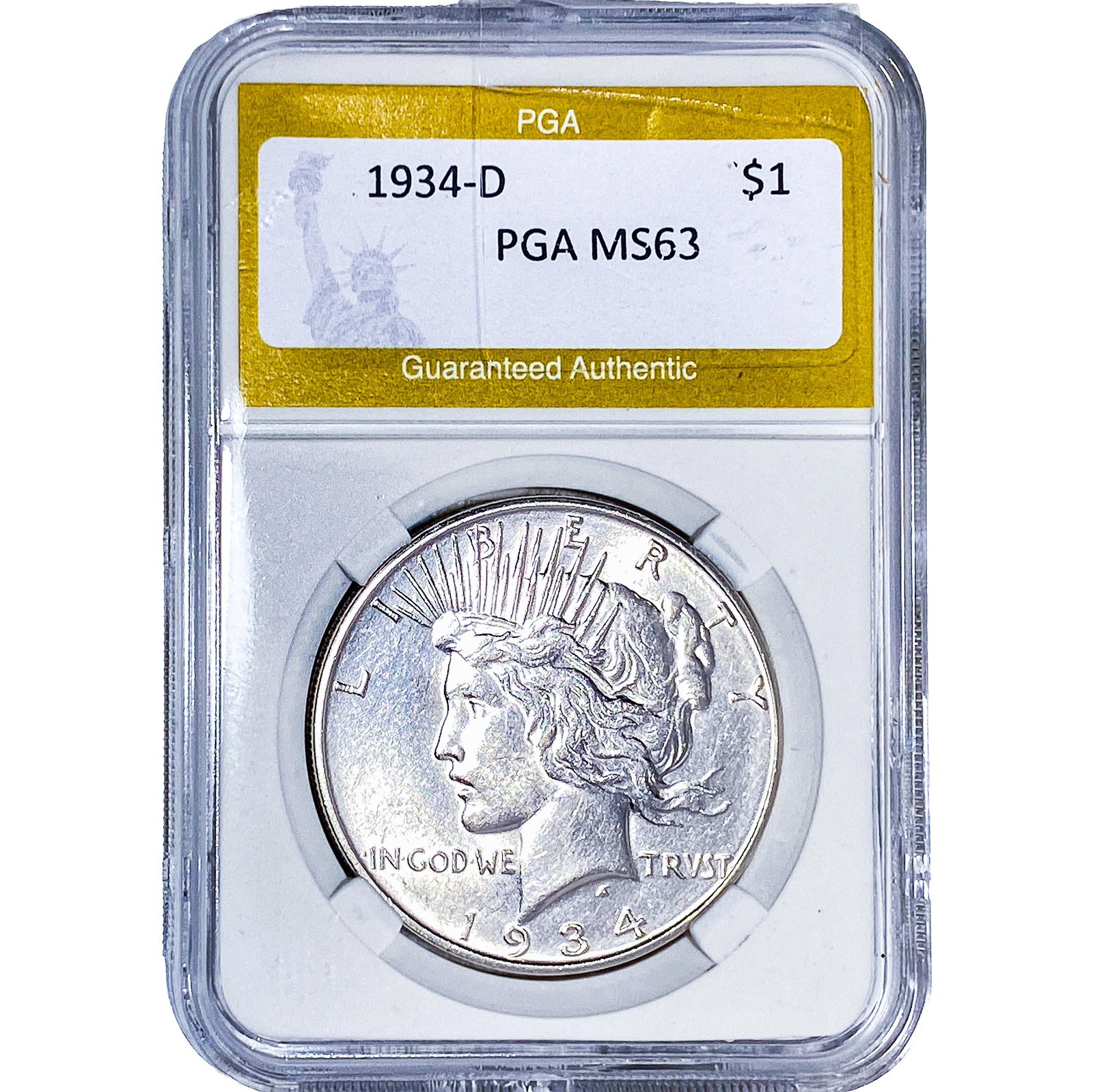 1934-D Silver Peace Dollar PGA MS63 (1 of 2)