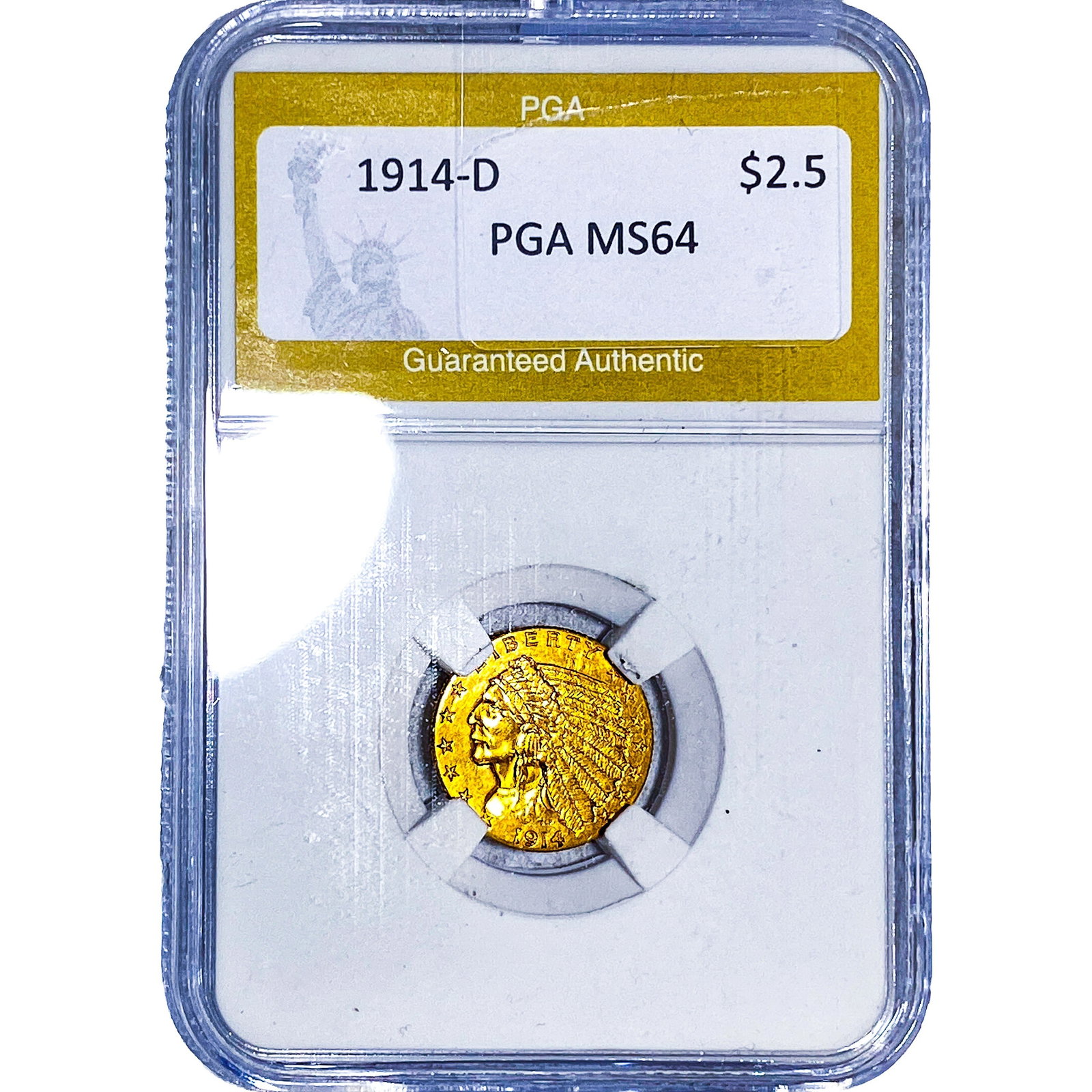 1914-D $2.50 Gold Quarter Eagle PGA MS64: 1914-D $2.50 Gold Quarter Eagle PGA MS64