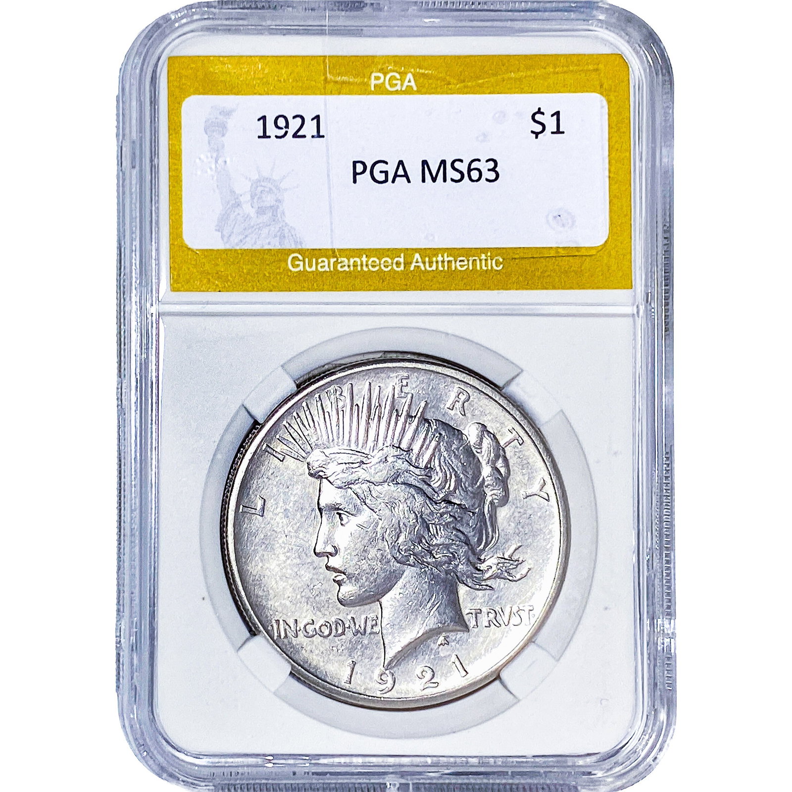 1921 Silver Peace Dollar PGA MS63 (1 of 2)