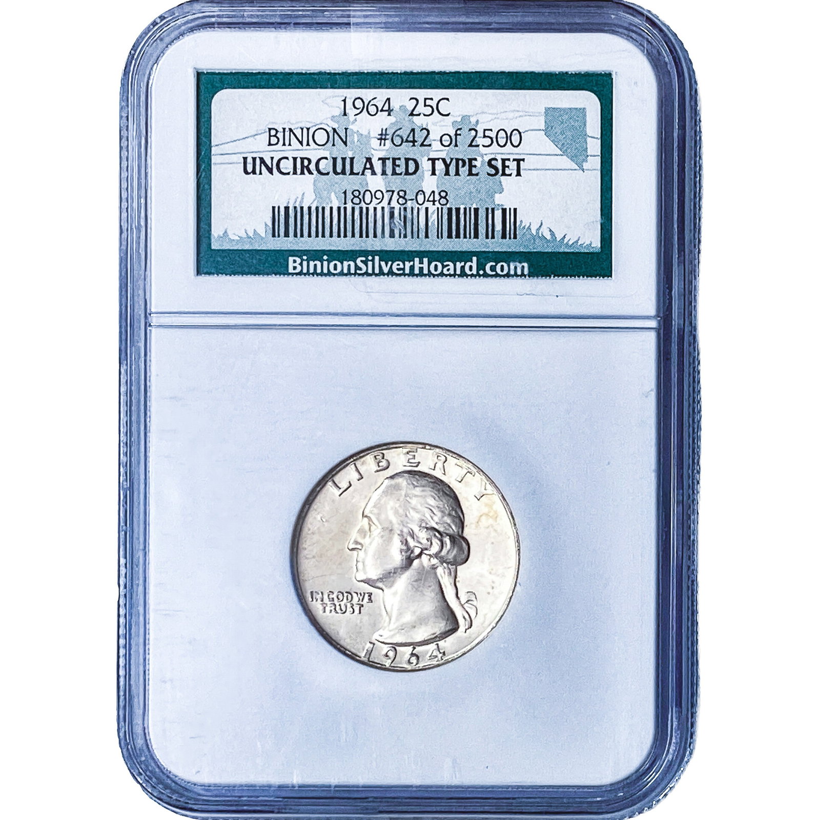 1964 Washington Silver Quarter NGC UNC Binion (1 of 2)