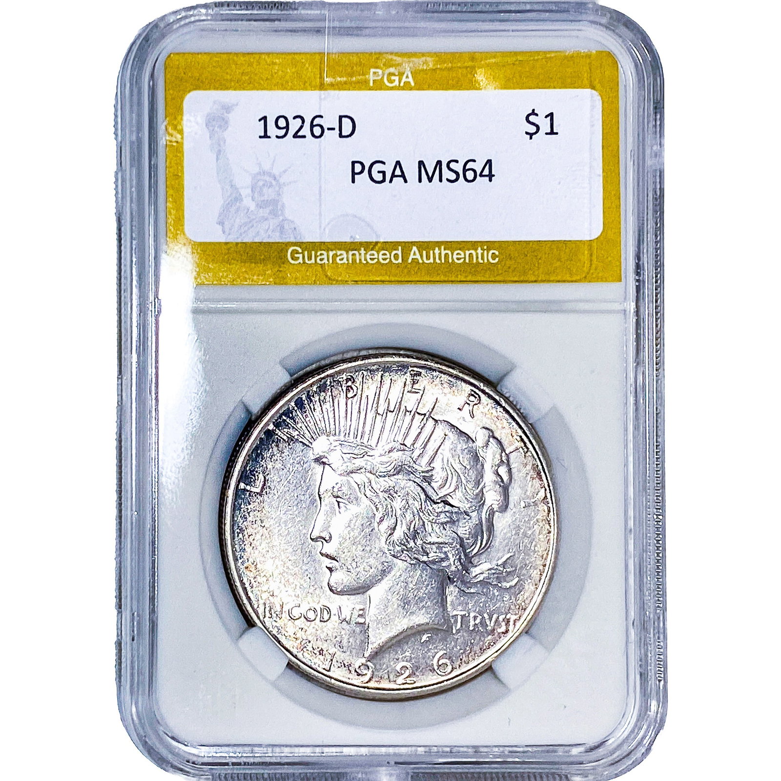 1926-D Silver Peace Dollar PGA MS64: 1926-D Silver Peace Dollar PGA MS64