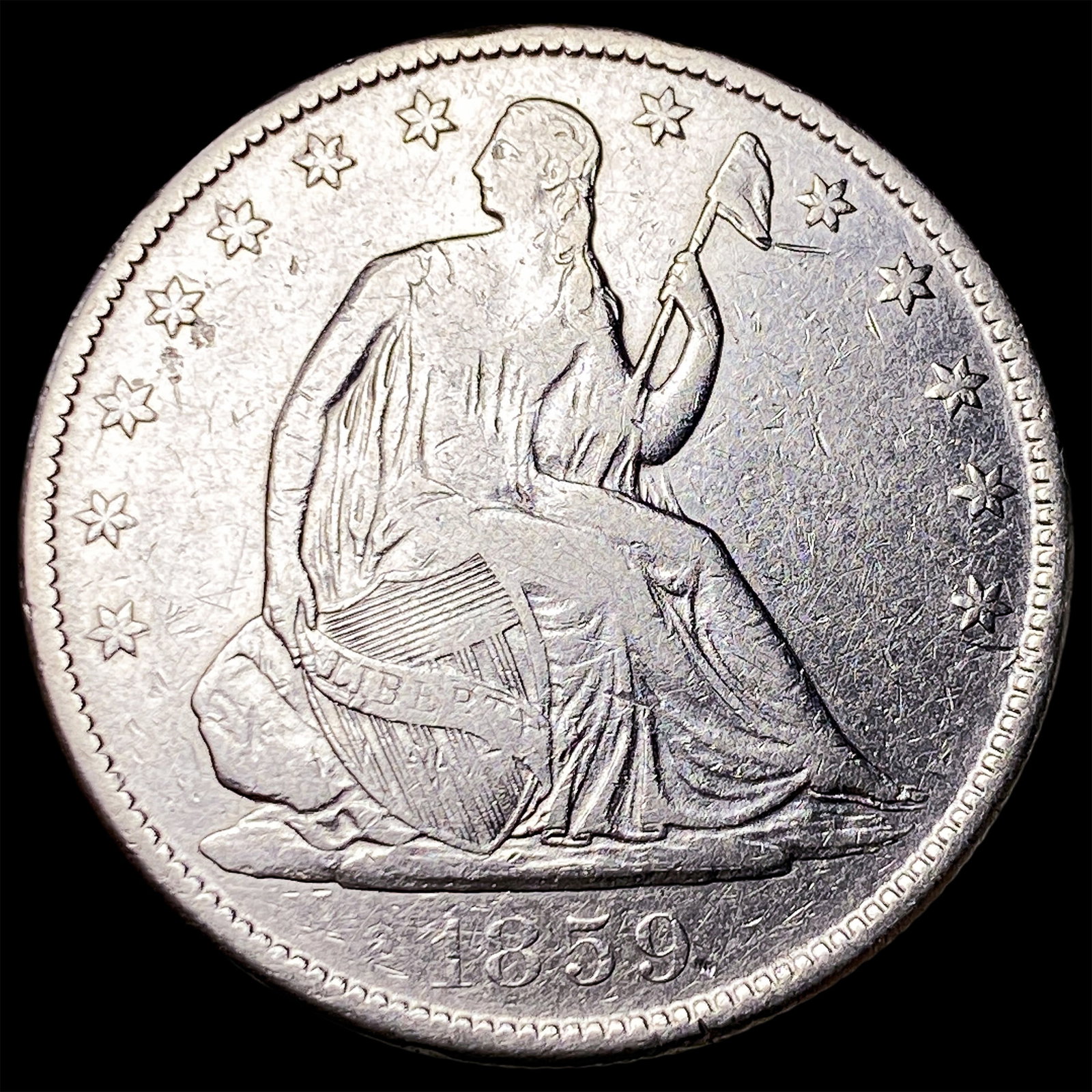 1859-O Silver Seated Liberty Half Dollar HIGH GRADE (1 of 2)
