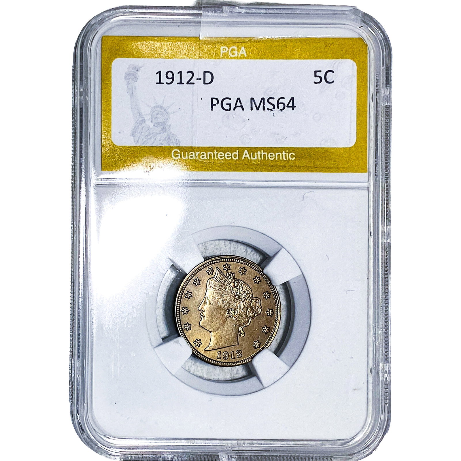 1912-D Liberty Victory Nickel PGA MS64: 1912-D Liberty Victory Nickel PGA MS64