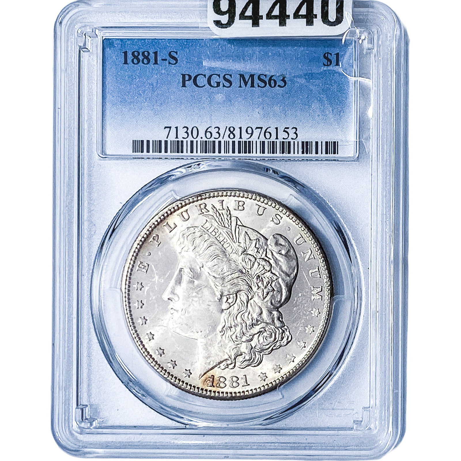 1881-S Morgan Silver Dollar PCGS MS63: 1881-S Morgan Silver Dollar PCGS MS63