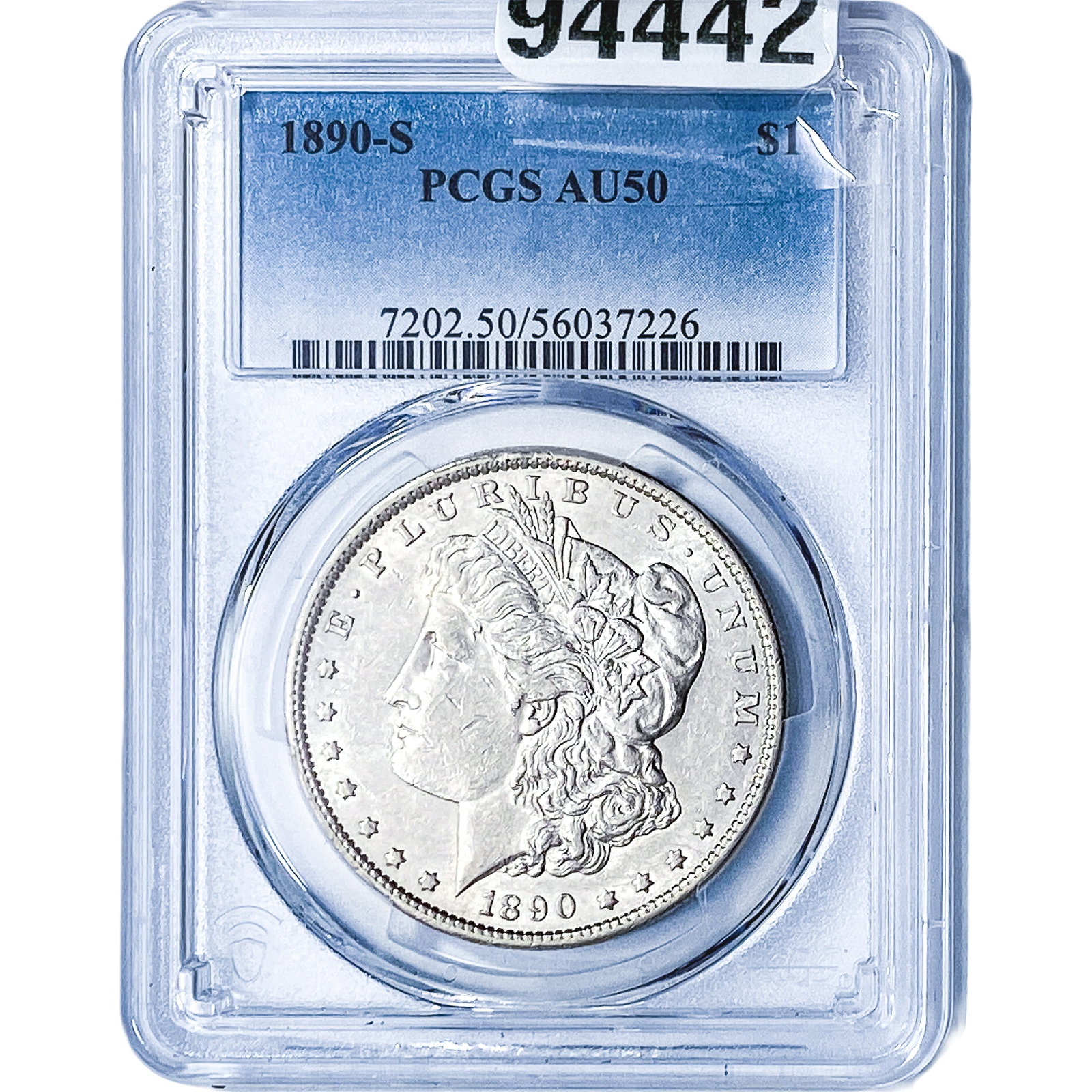 1890-S Morgan Silver Dollar PCGS AU50: 1890-S Morgan Silver Dollar PCGS AU50