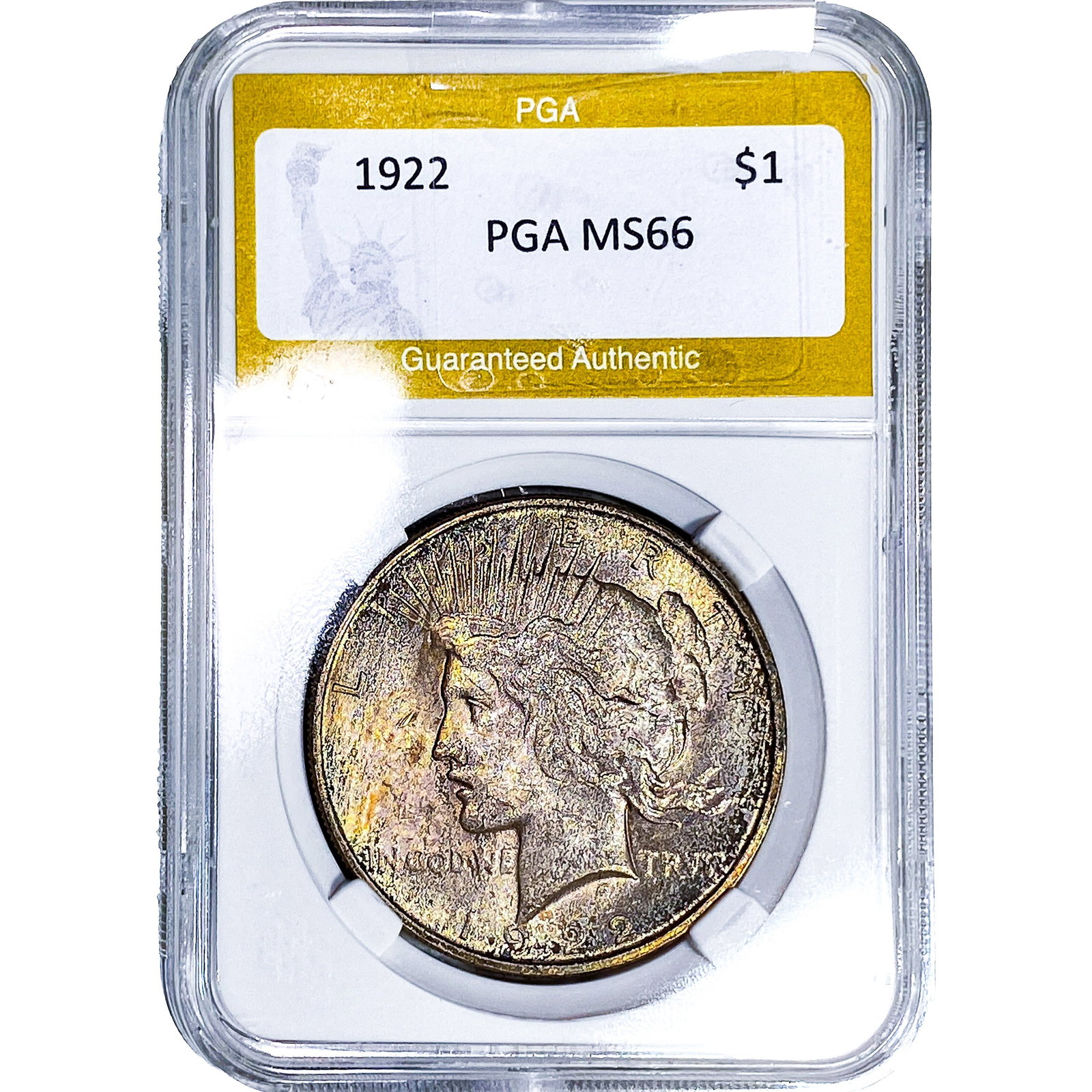 1922 Silver Peace Dollar PGA MS66: 1922 Silver Peace Dollar PGA MS66