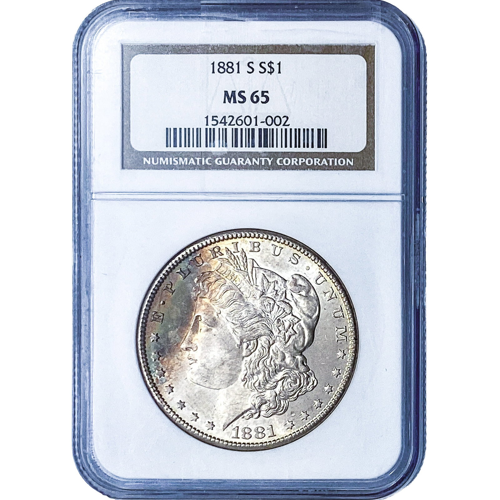 1881-S Morgan Silver Dollar NGC MS65: 1881-S Morgan Silver Dollar NGC MS65