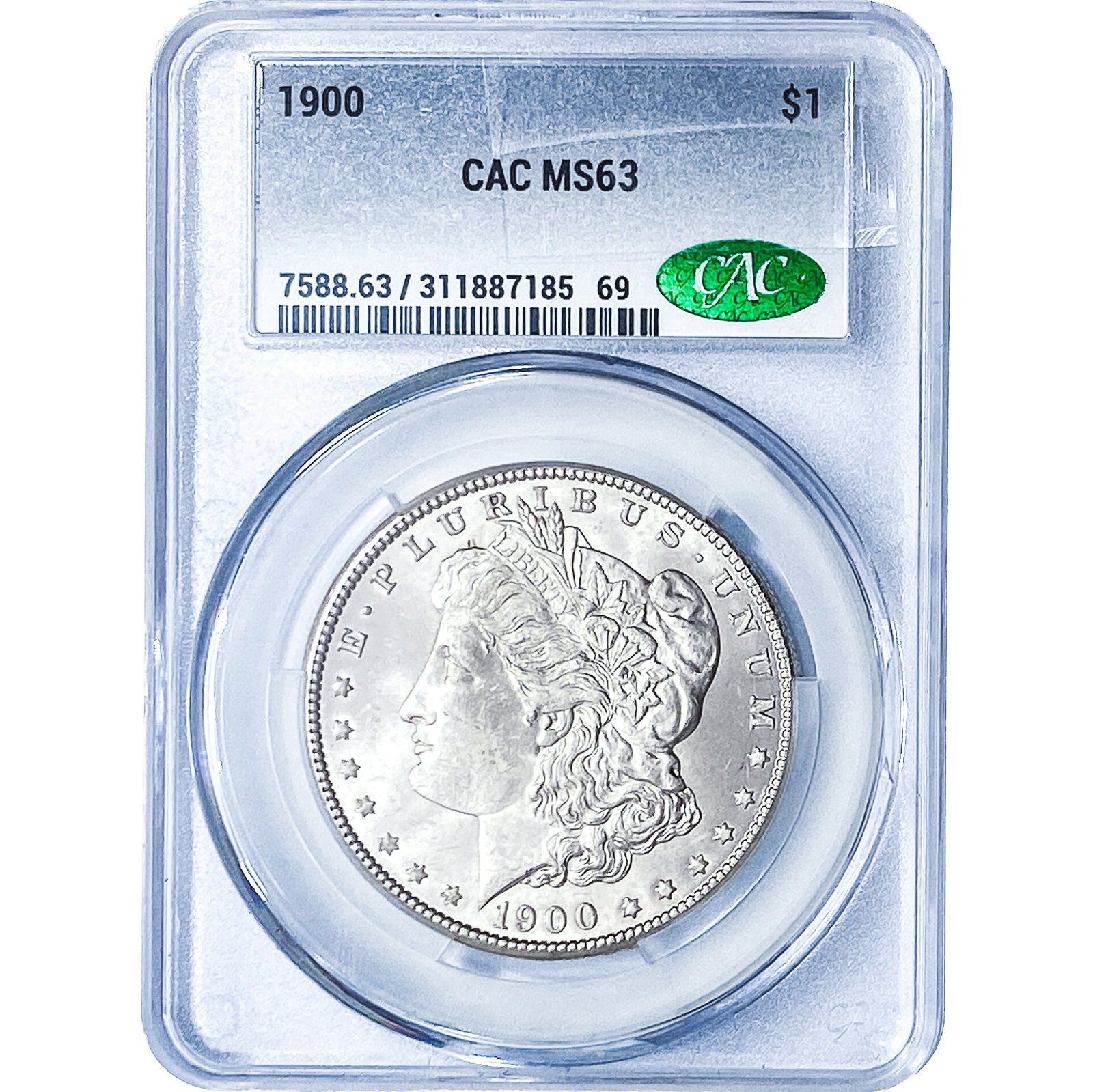 1900 Morgan Silver Dollar CAC MS63: 1900 Morgan Silver Dollar CAC MS63