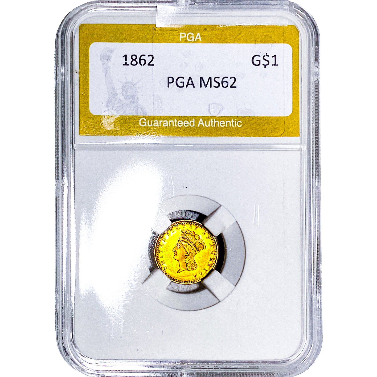 1862 Type 3 Dollar PGA MS62 (1 of 2)