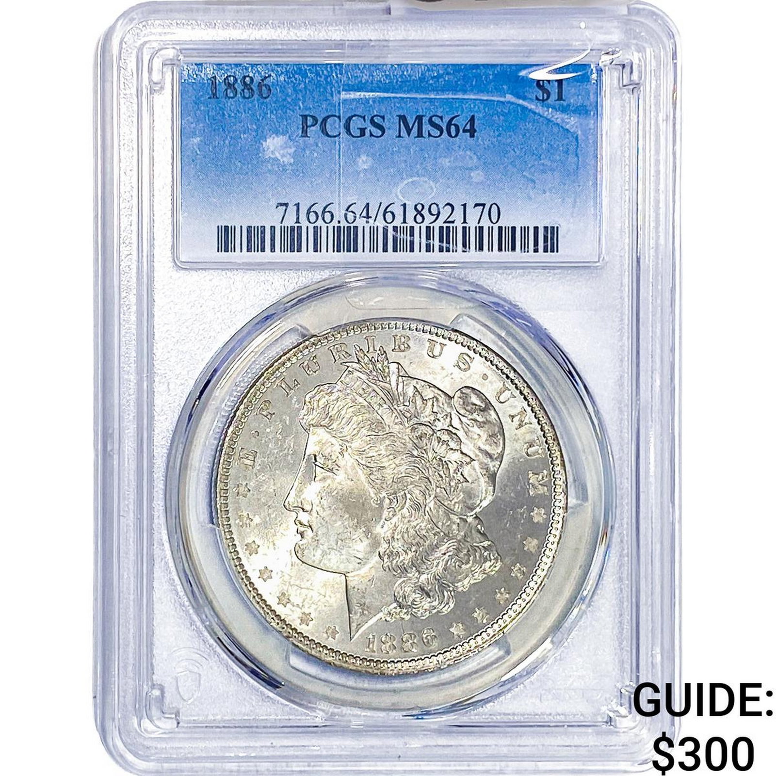 1886 Morgan Silver Dollar PCGS MS64: 1886 Morgan Silver Dollar PCGS MS64