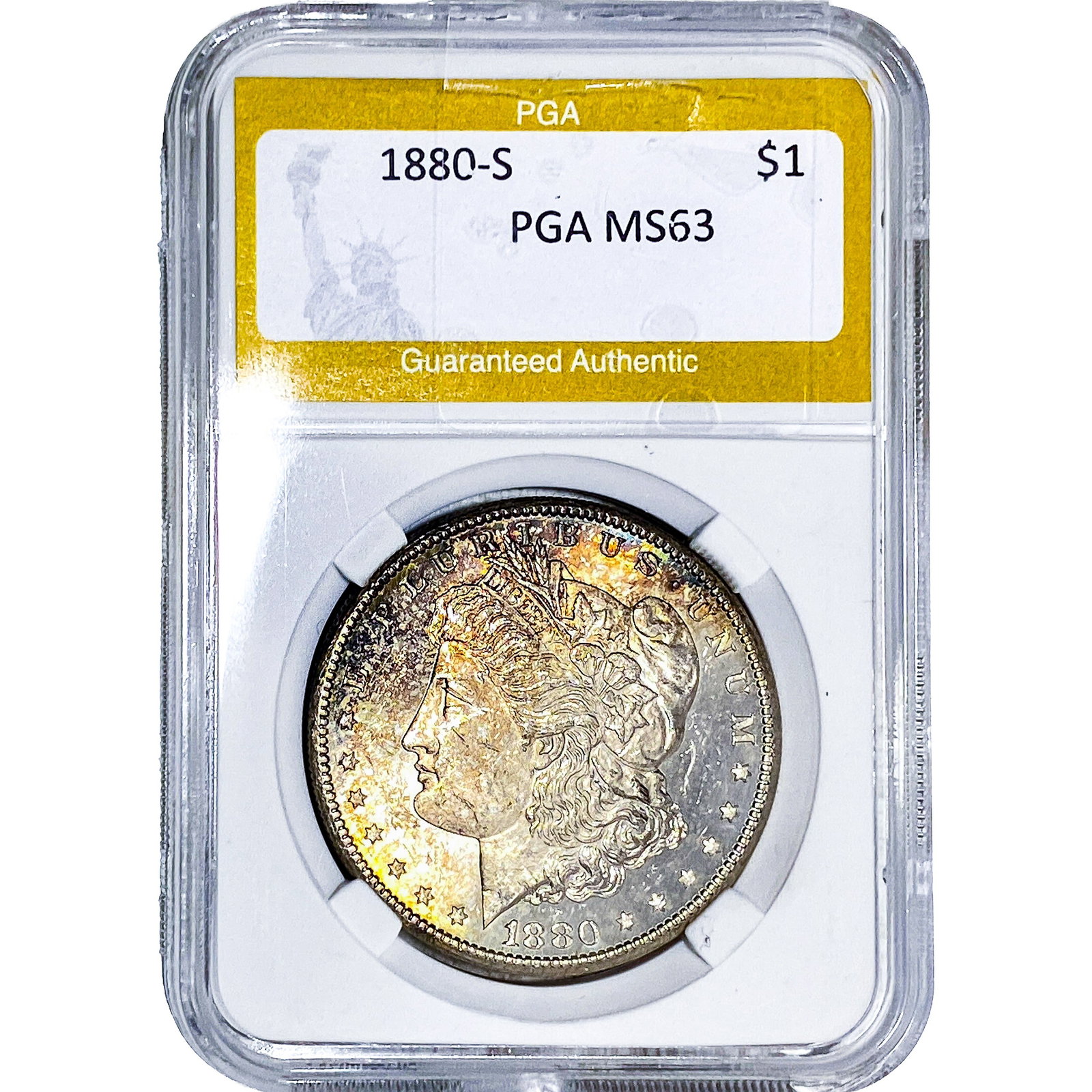 1880-S Morgan Silver Dollar PGA MS63: 1880-S Morgan Silver Dollar PGA MS63