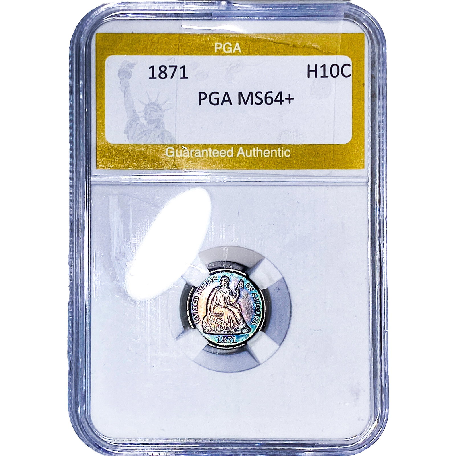 1871 Seated Liberty Half Dime PGA MS64+: 1871 Seated Liberty Half Dime PGA MS64+
