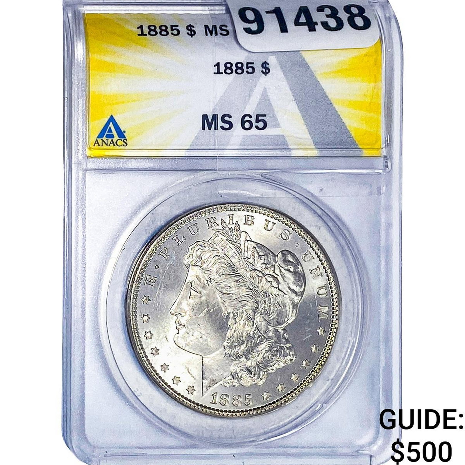 1885 Morgan Silver Dollar ANACS MS65: 1885 Morgan Silver Dollar ANACS MS65