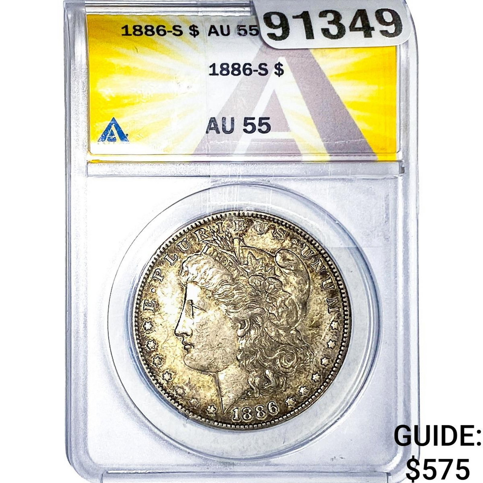 1886-S Morgan Silver Dollar ANACS AU55: 1886-S Morgan Silver Dollar ANACS AU55