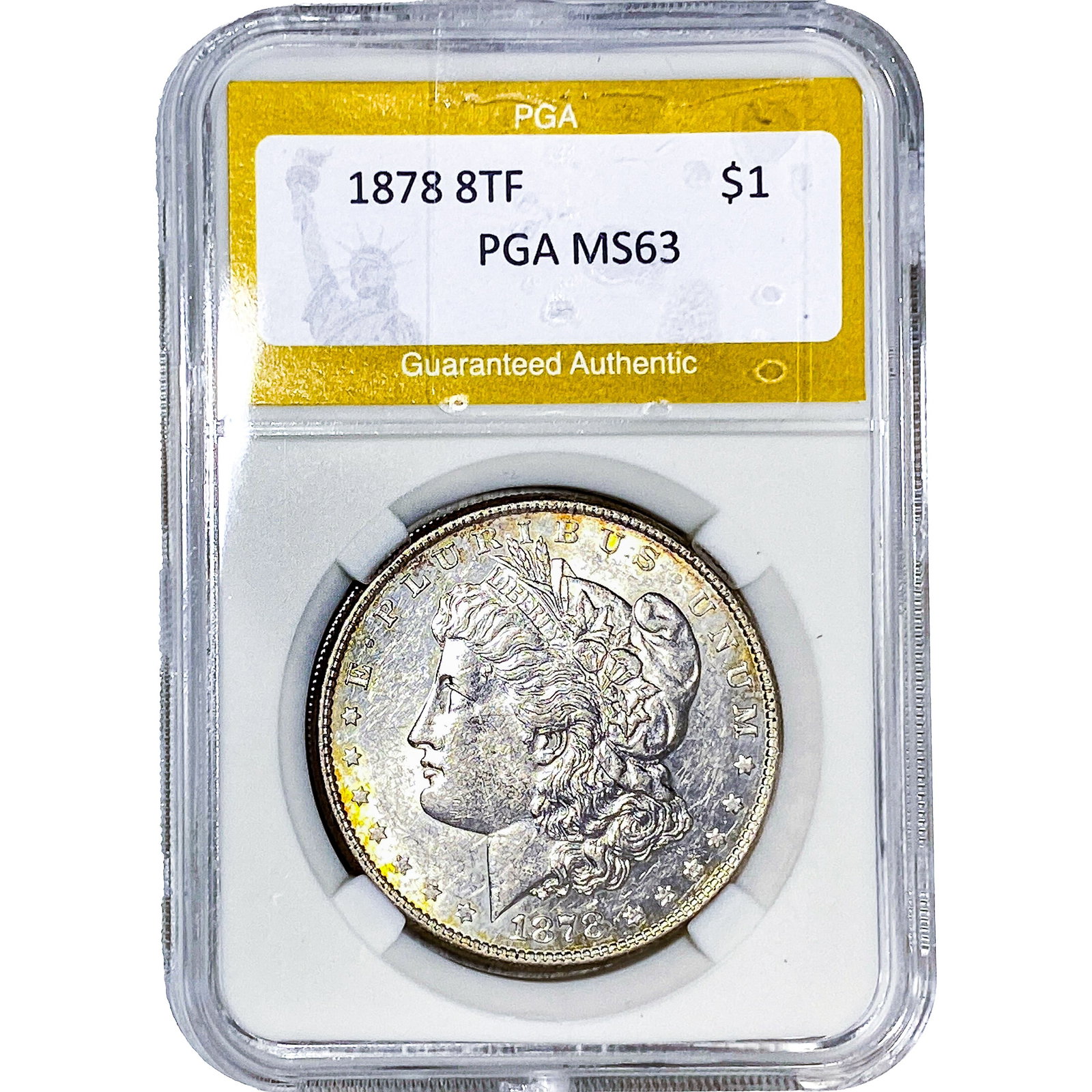 1878 8TF Morgan Silver Dollar PGA MS63: 1878 8TF Morgan Silver Dollar PGA MS63