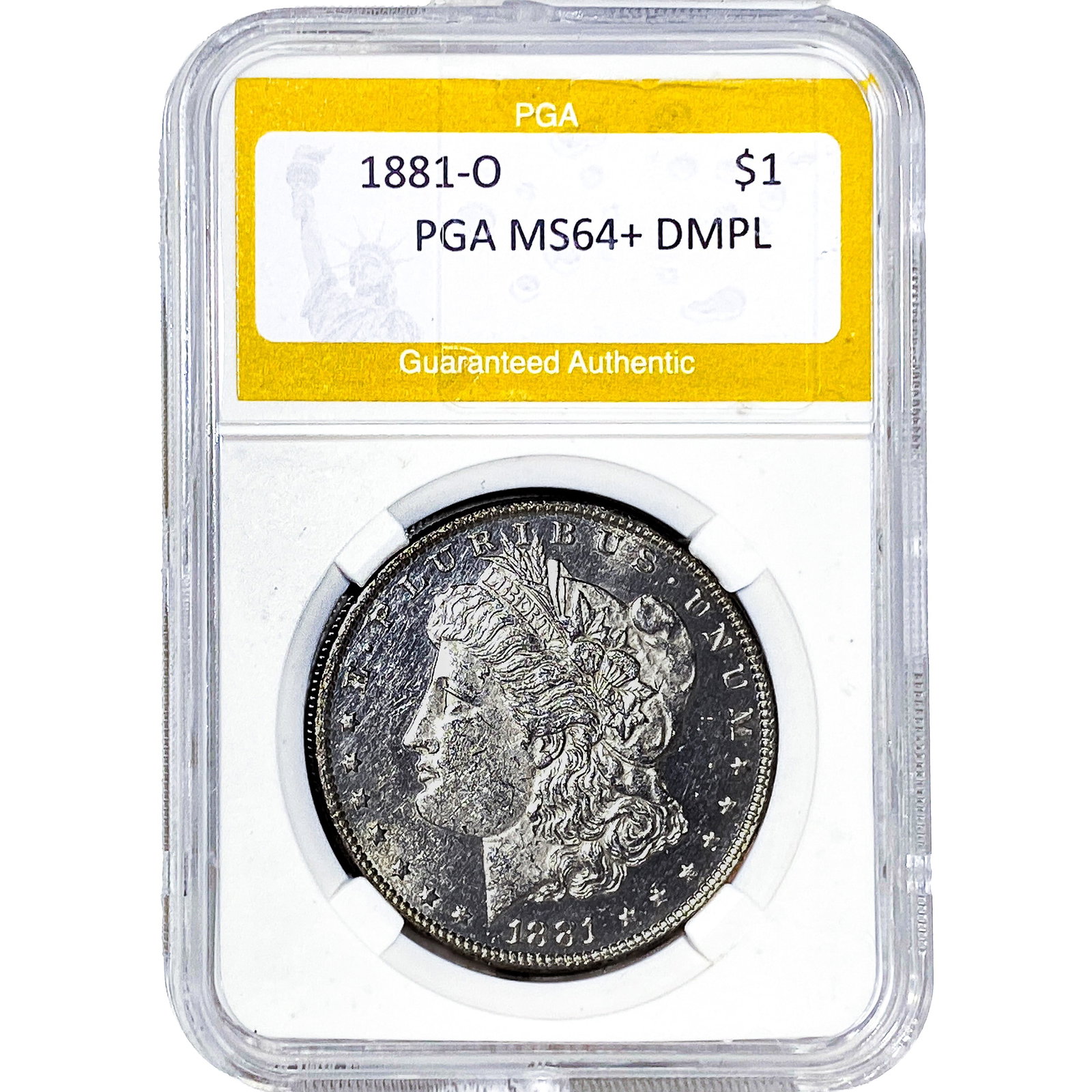 1881-O Morgan Silver Dollar PGA MS64+ DMPL: 1881-O Morgan Silver Dollar PGA MS64+ DMPL