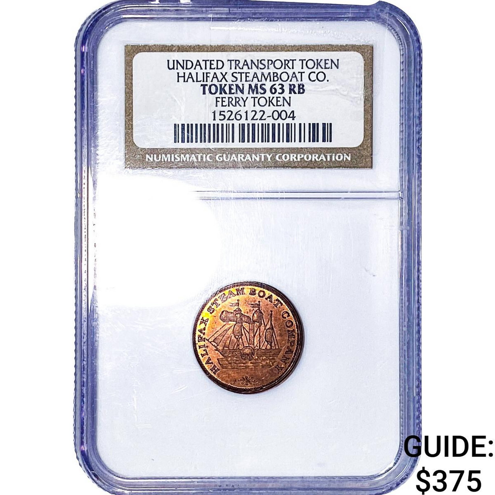 Halifax Steamboat Co Ferry Token RB NGC MS63 (1 of 2)