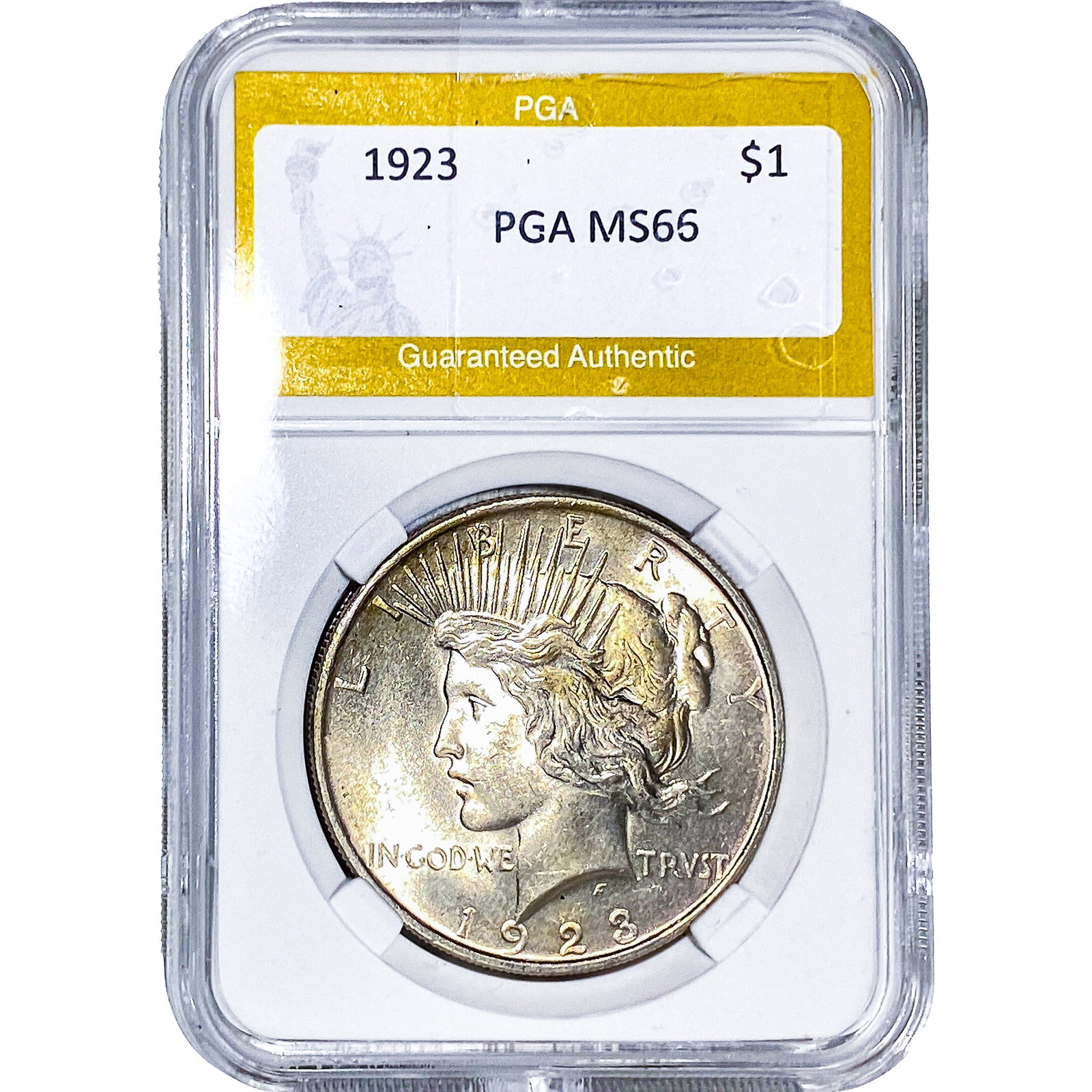 1923 Silver Peace Dollar PGA MS66: 1923 Silver Peace Dollar PGA MS66