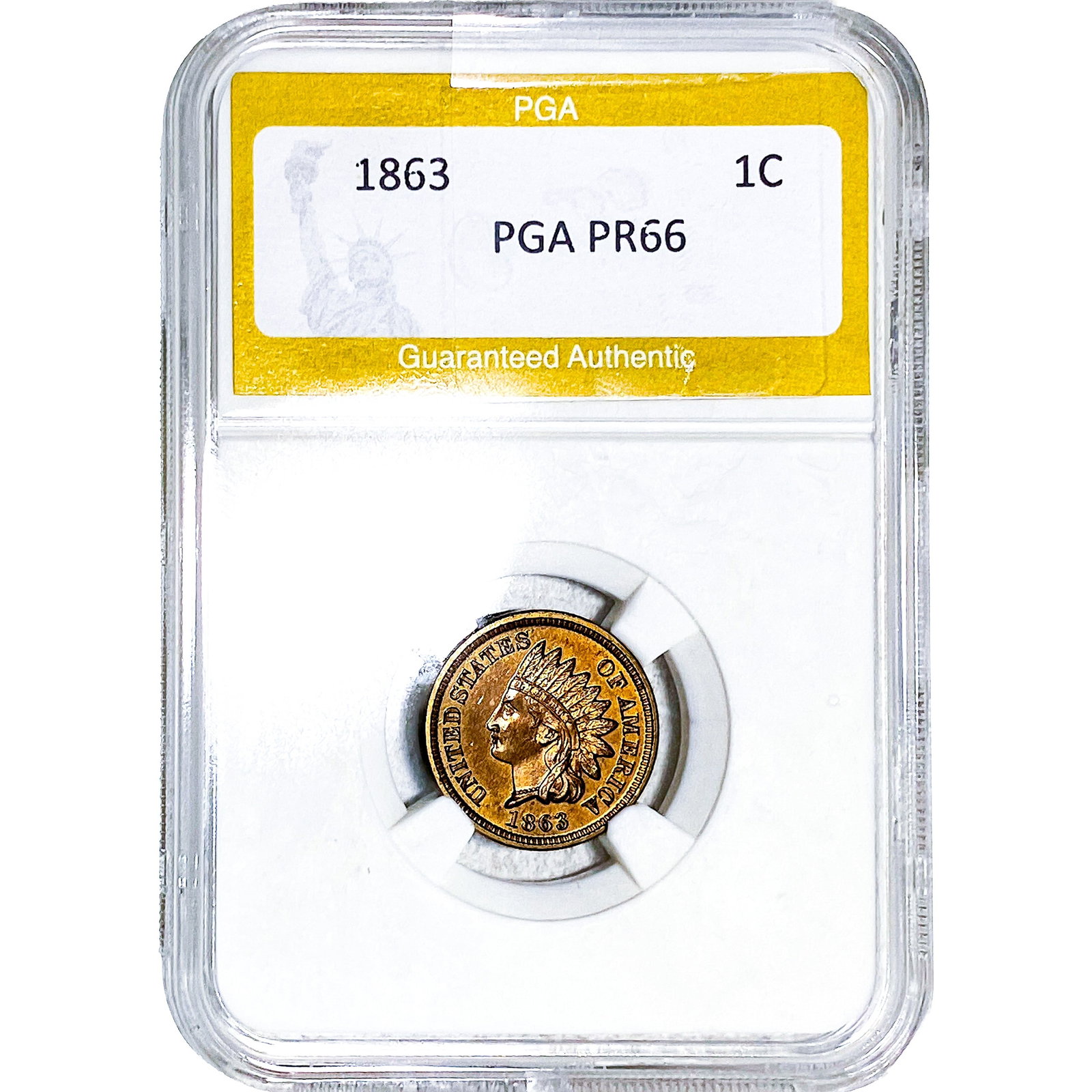 1863 Indian Head Cent PGA PR66: 1863 Indian Head Cent PGA PR66