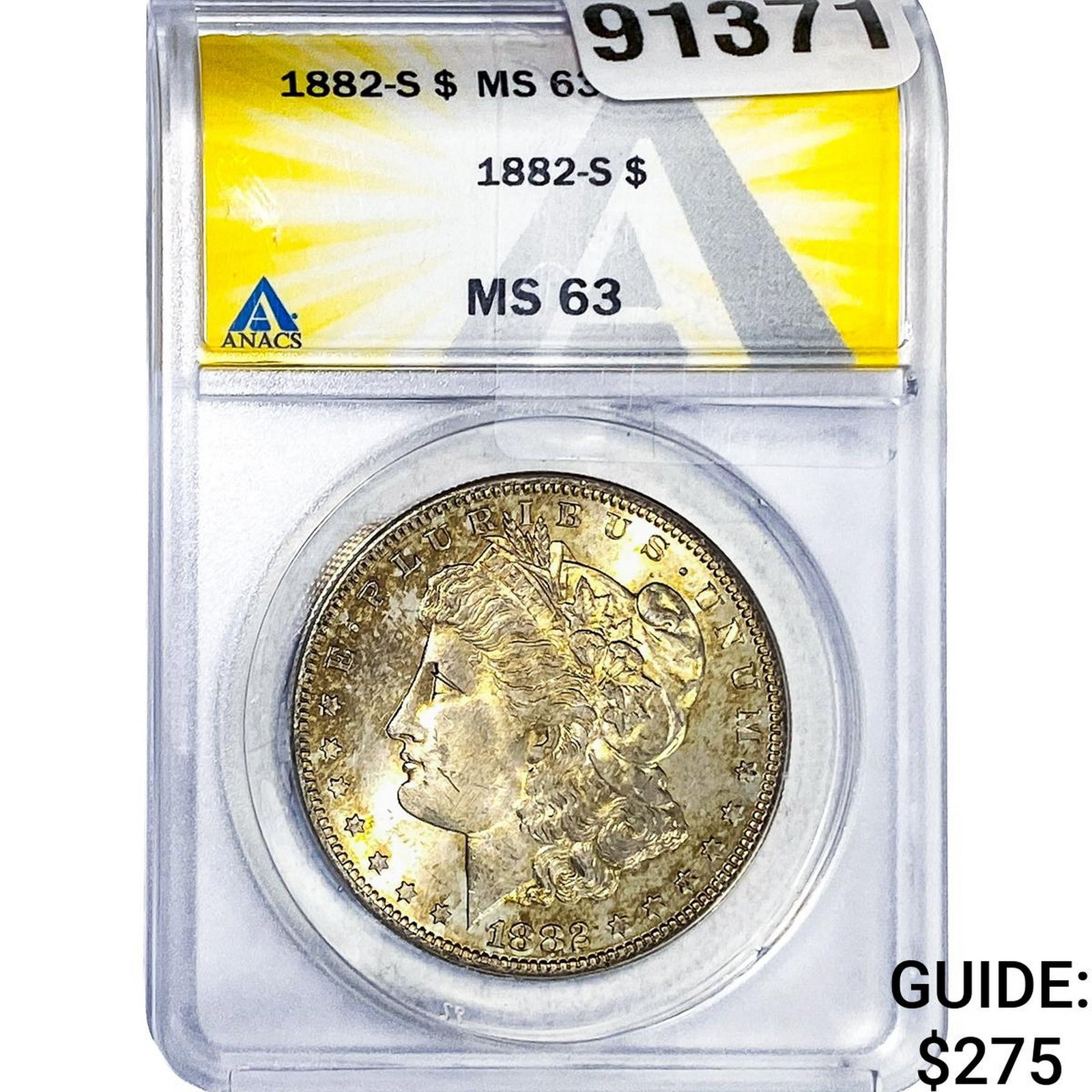 1882-S Morgan Silver Dollar ANACS MS63: 1882-S Morgan Silver Dollar ANACS MS63