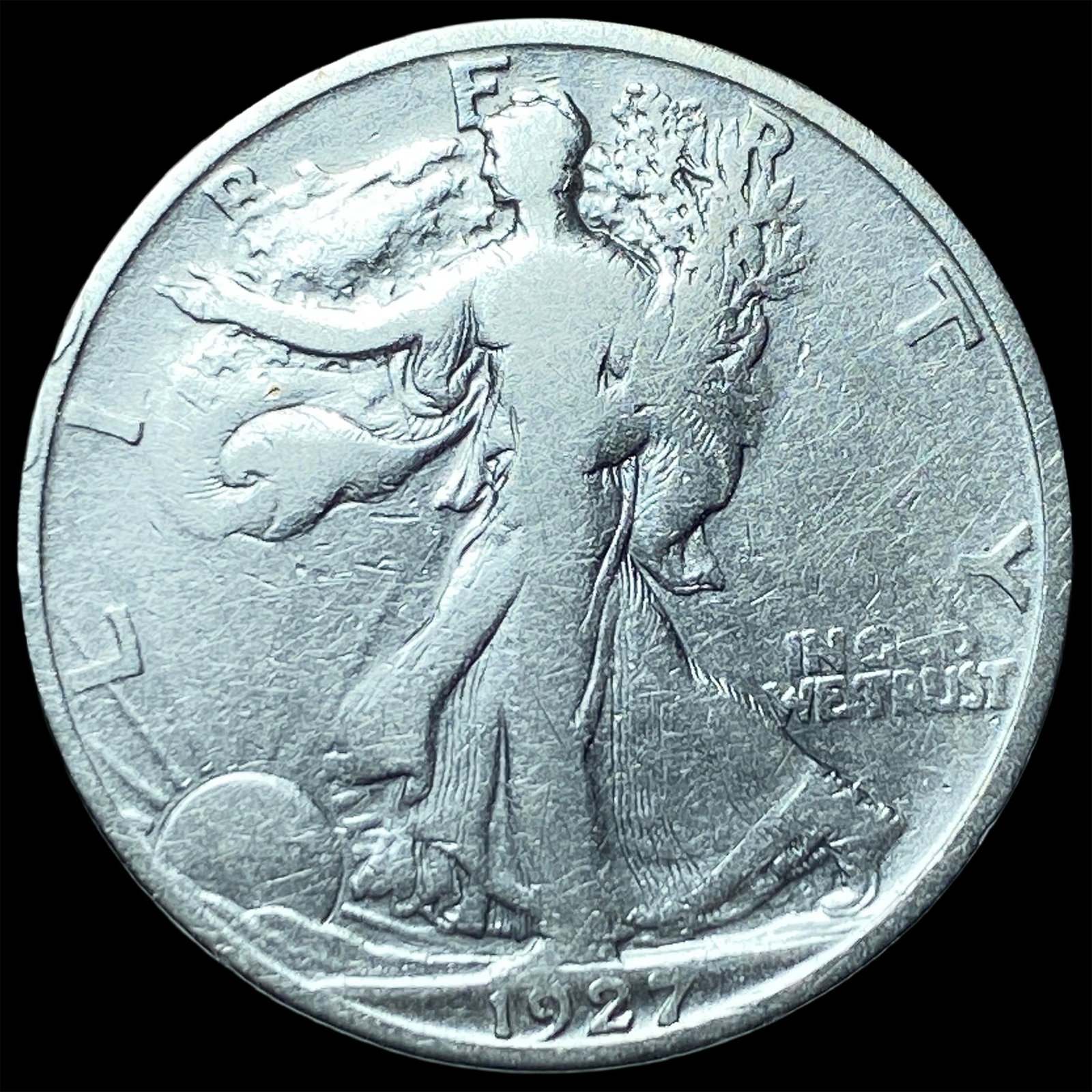 1927-S Silver Walking Liberty Half Dollar LIGHTLY CIRCULATED (1 of 2)