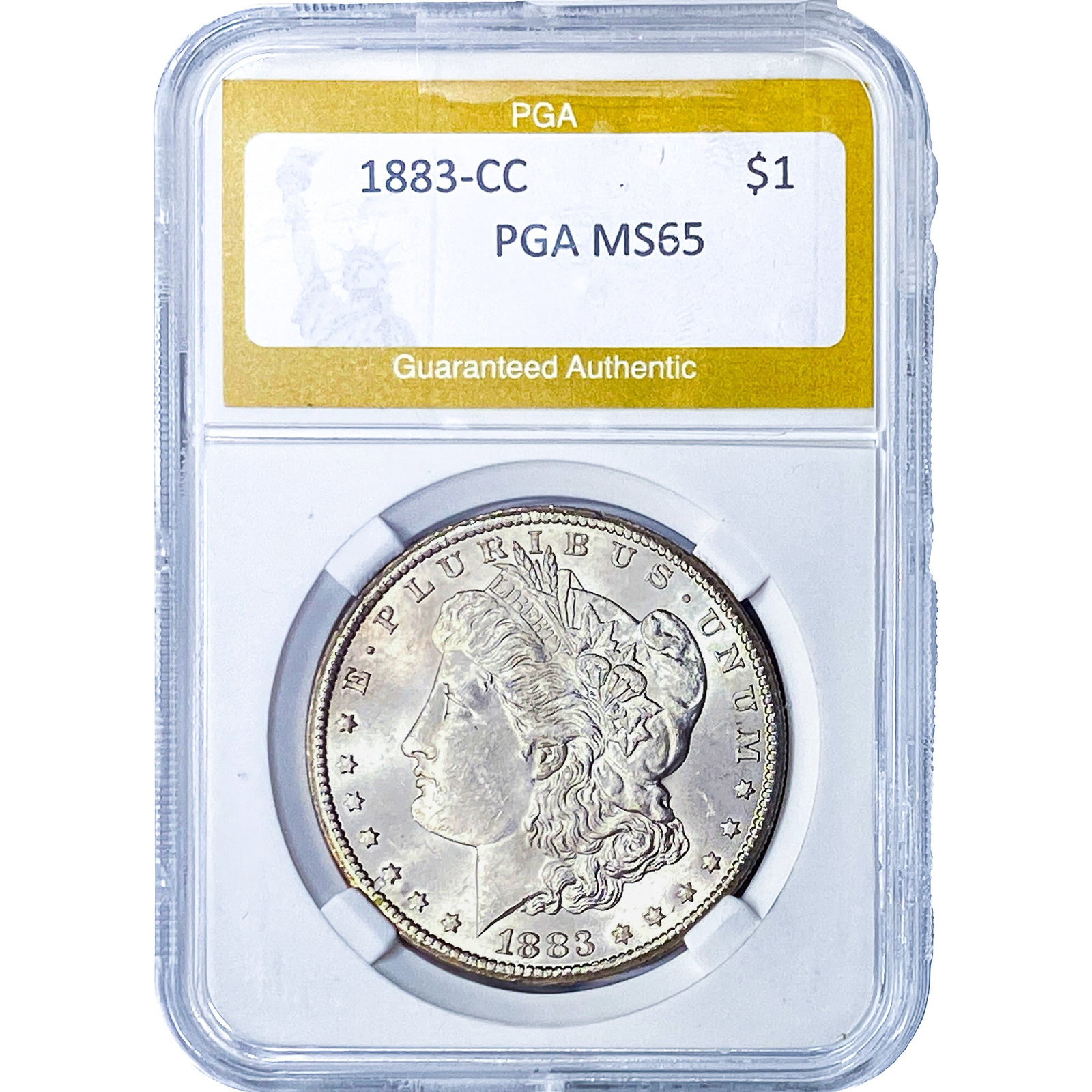 1883-CC Morgan Silver Dollar PGA MS65: 1883-CC Morgan Silver Dollar PGA MS65
