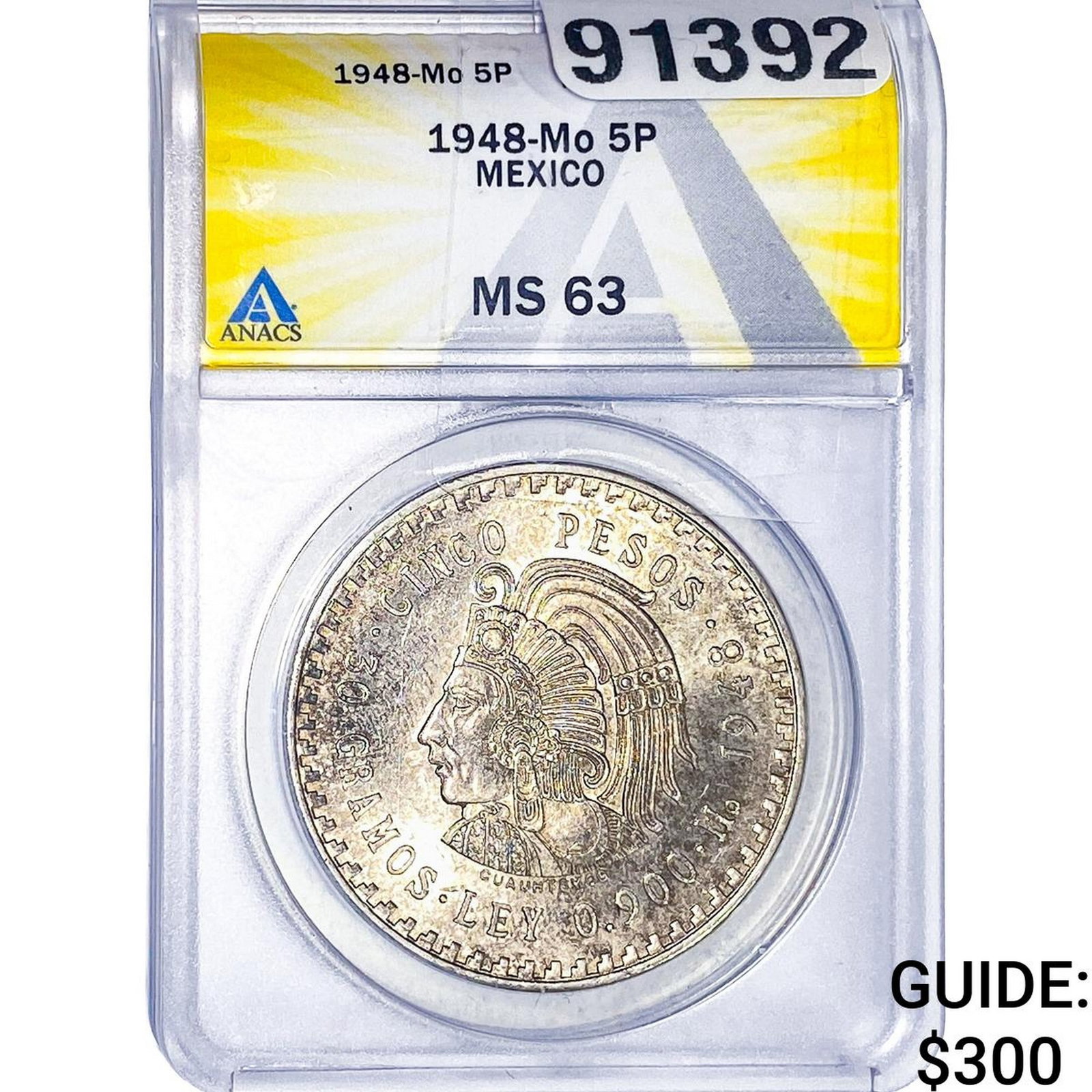 1948Mo Mexico Silver 5 Pesos ANACS MS63 (1 of 2)