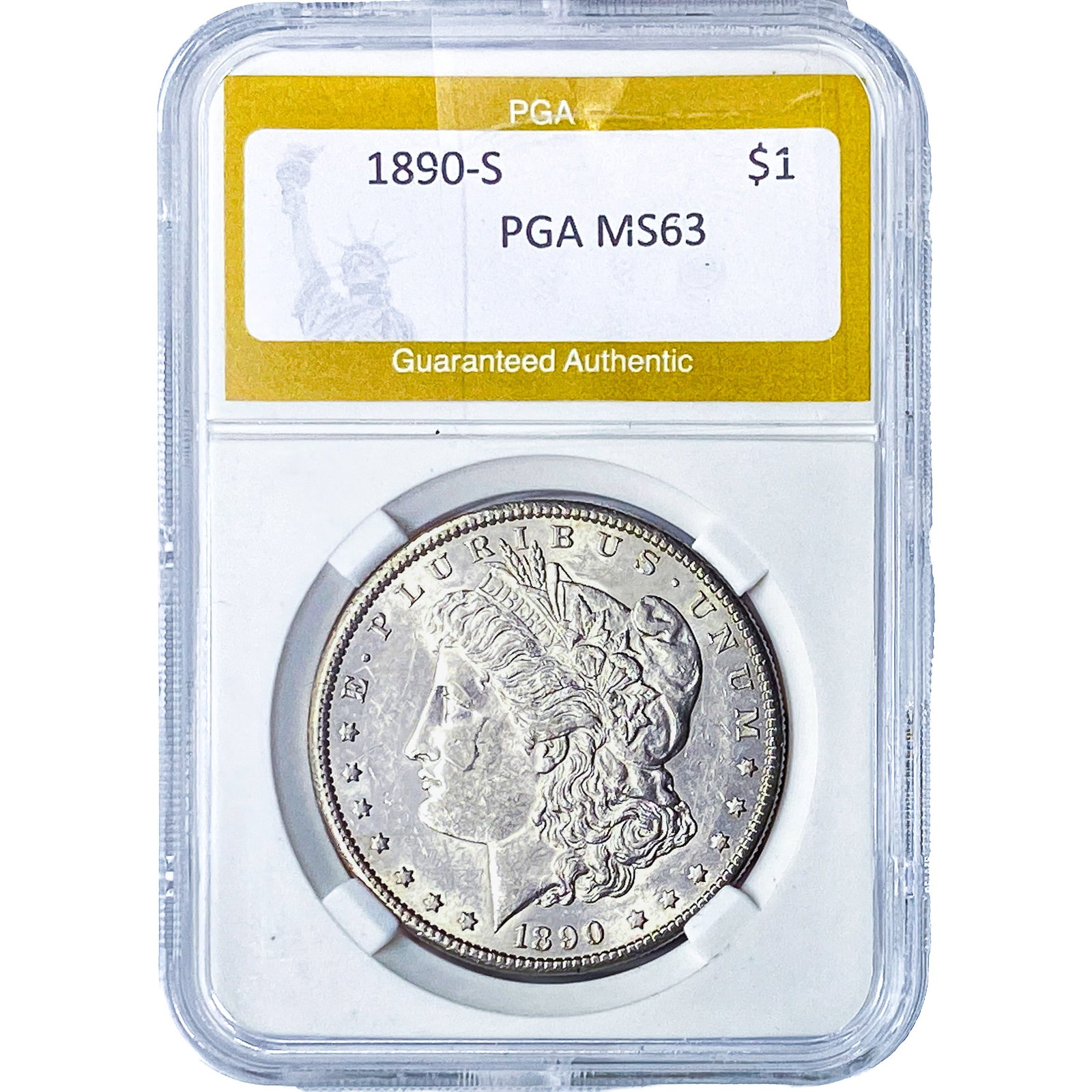 1890-S Morgan Silver Dollar PGA MS63 (1 of 2)