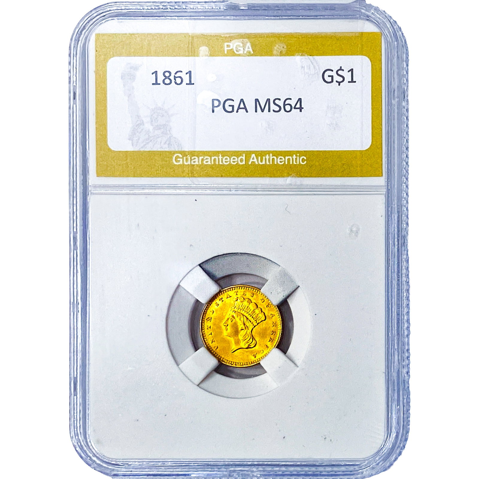 1861 Type 3 Dollar PGA MS64 (1 of 2)