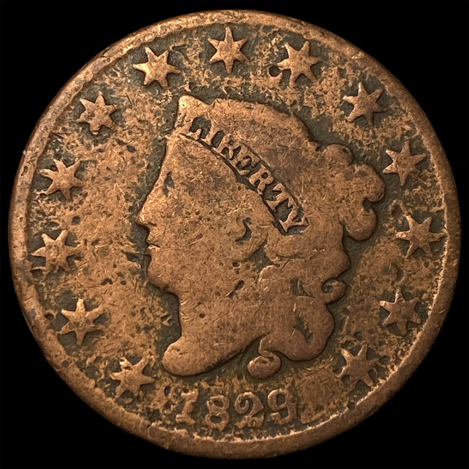 1829 Coronet Head Large Cent LIGHTLY CIRCULATED (1 of 2)