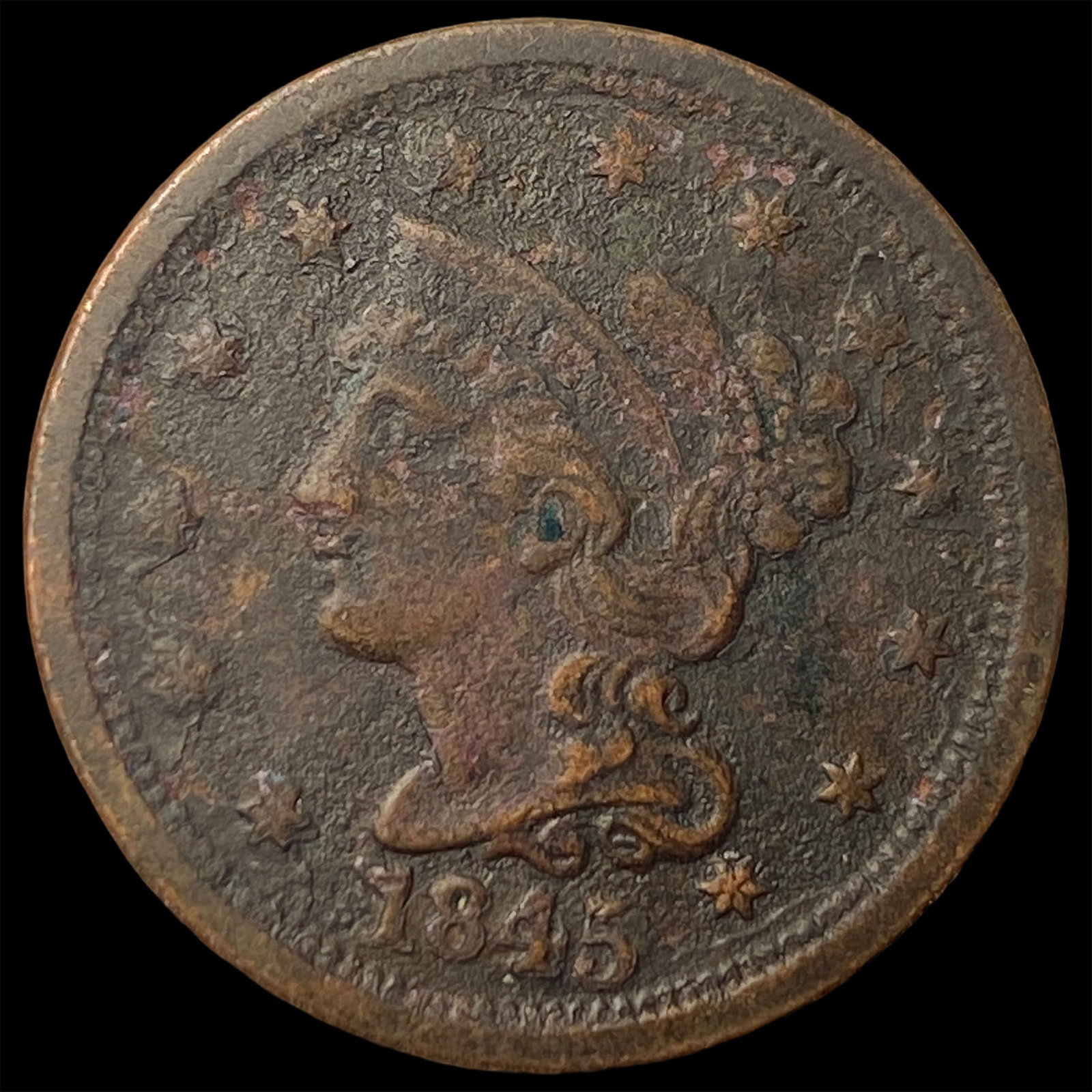 1845 Braided Hair Large Cent LIGHTLY CIRCULATED (1 of 2)
