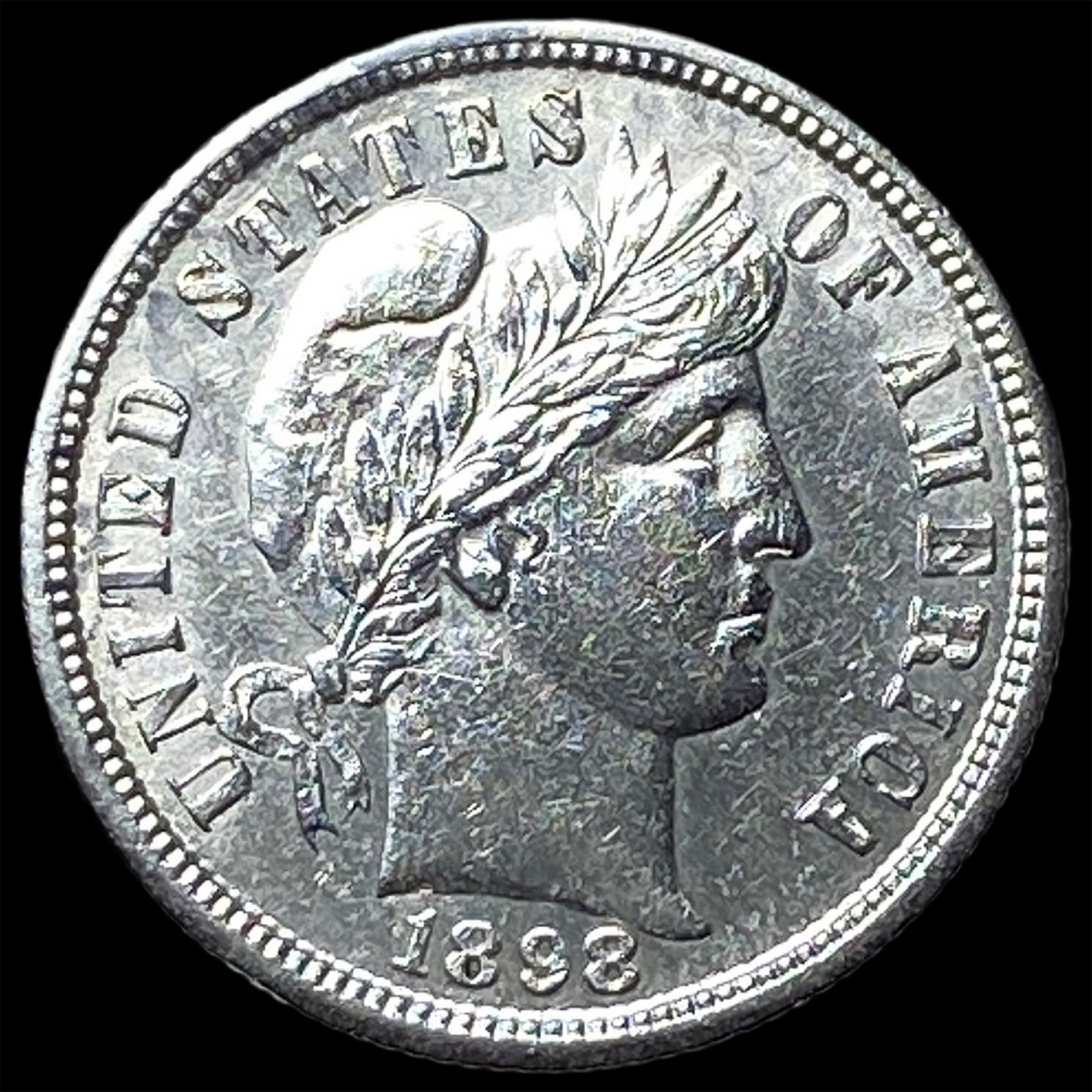 1898-S Silver Barber Dime CHOICE AU: 1898-S Silver Barber Dime CHOICE AU