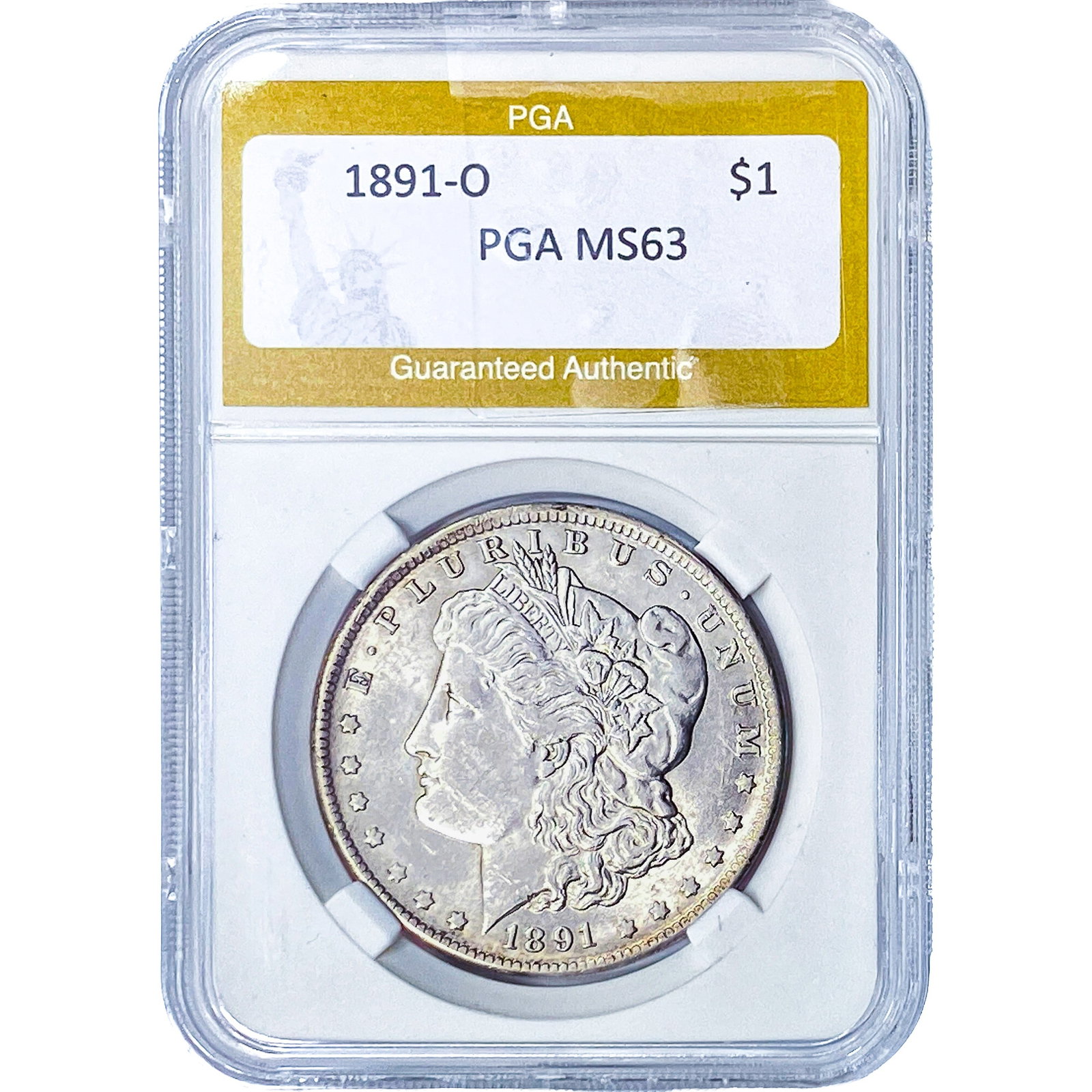 1891-O Morgan Silver Dollar PGA MS63: 1891-O Morgan Silver Dollar PGA MS63