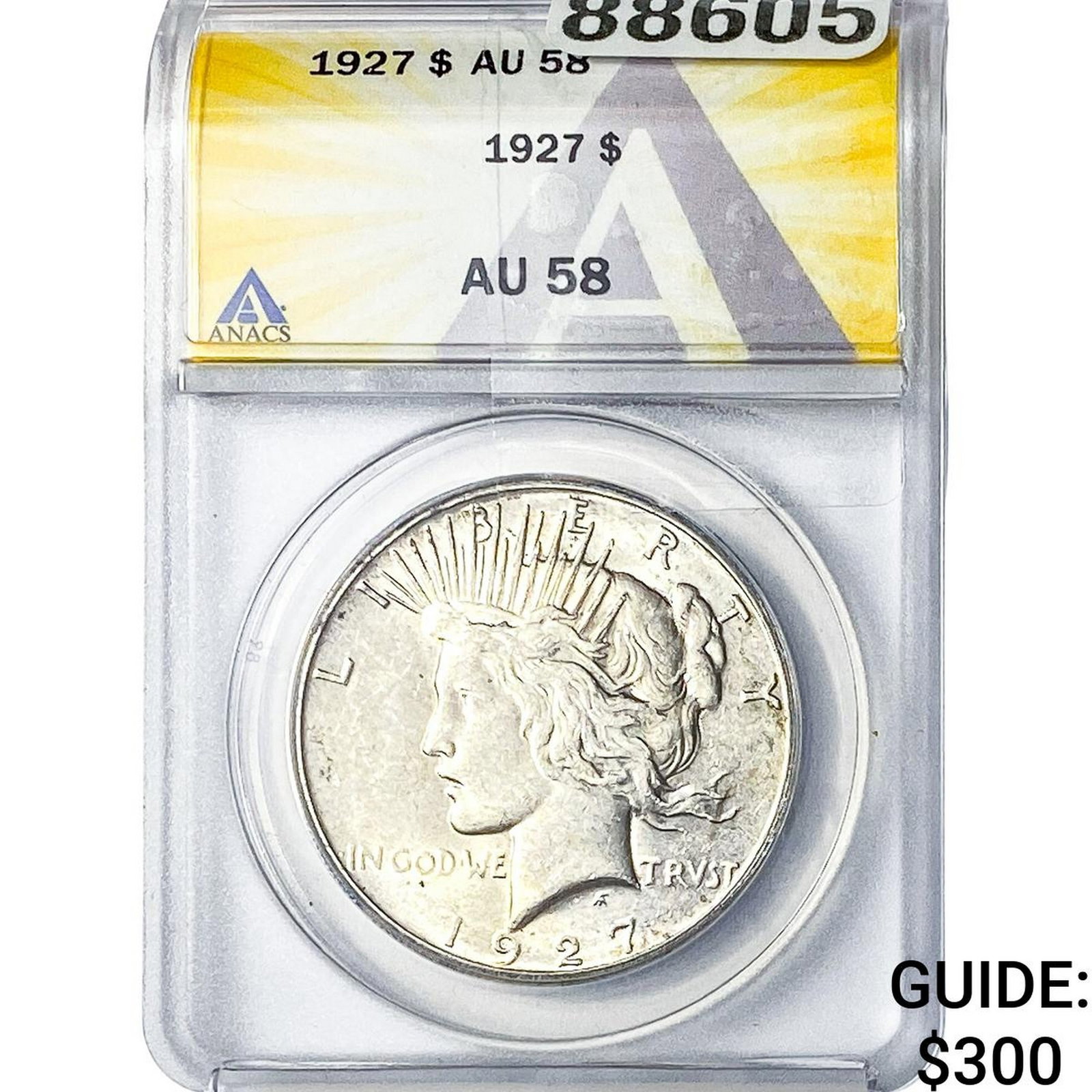1927 Silver Peace Dollar ANACS AU58: 1927 Silver Peace Dollar ANACS AU58