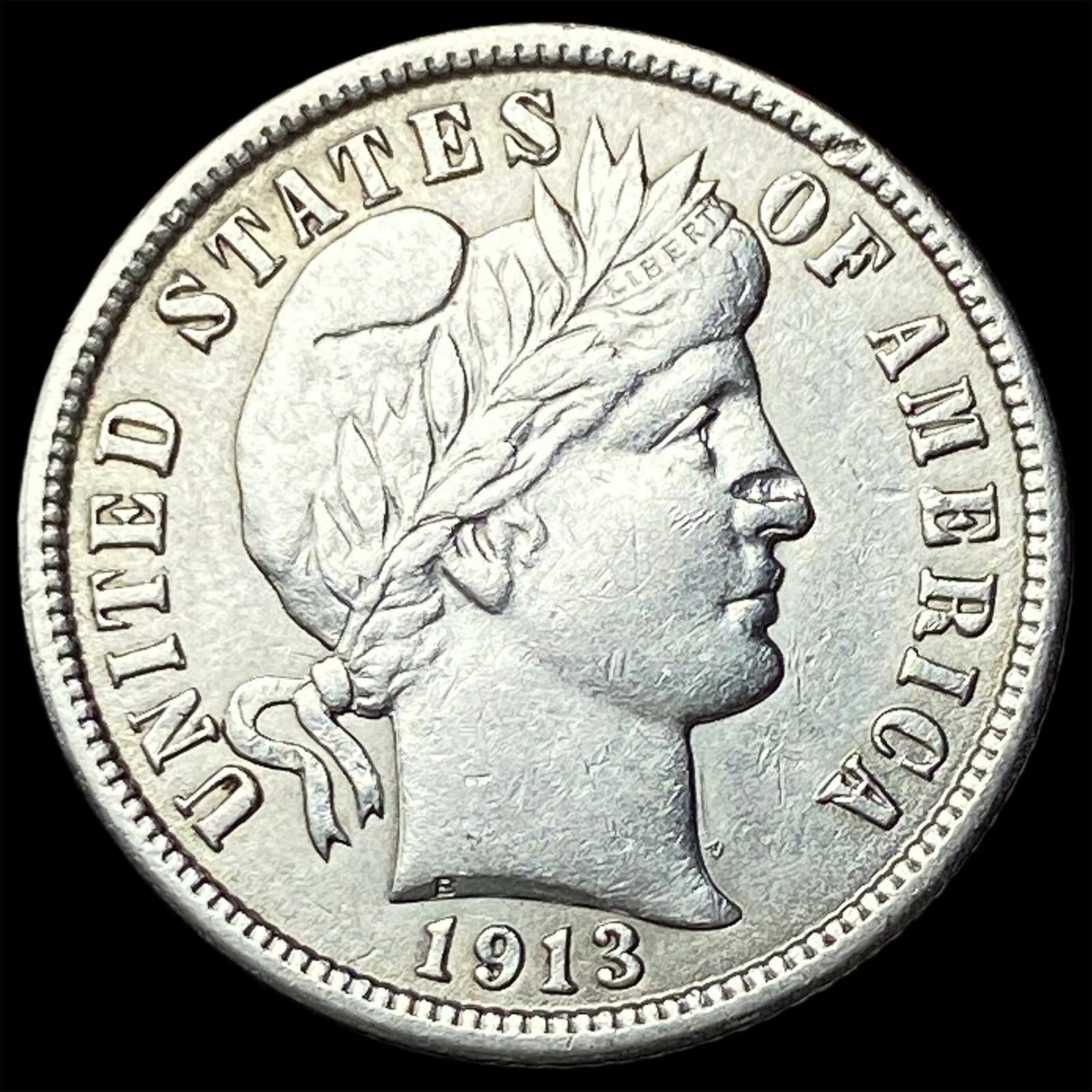 1913 Silver Barber Dime CLOSELY UNCIRCULATED: 1913 Silver Barber Dime CLOSELY UNCIRCULATED