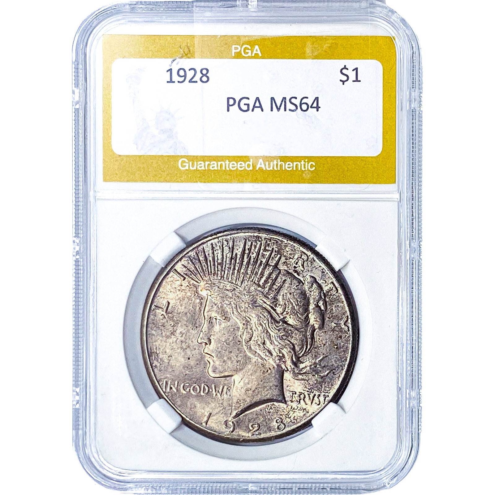 1928 Silver Peace Dollar PGA MS64: 1928 Silver Peace Dollar PGA MS64