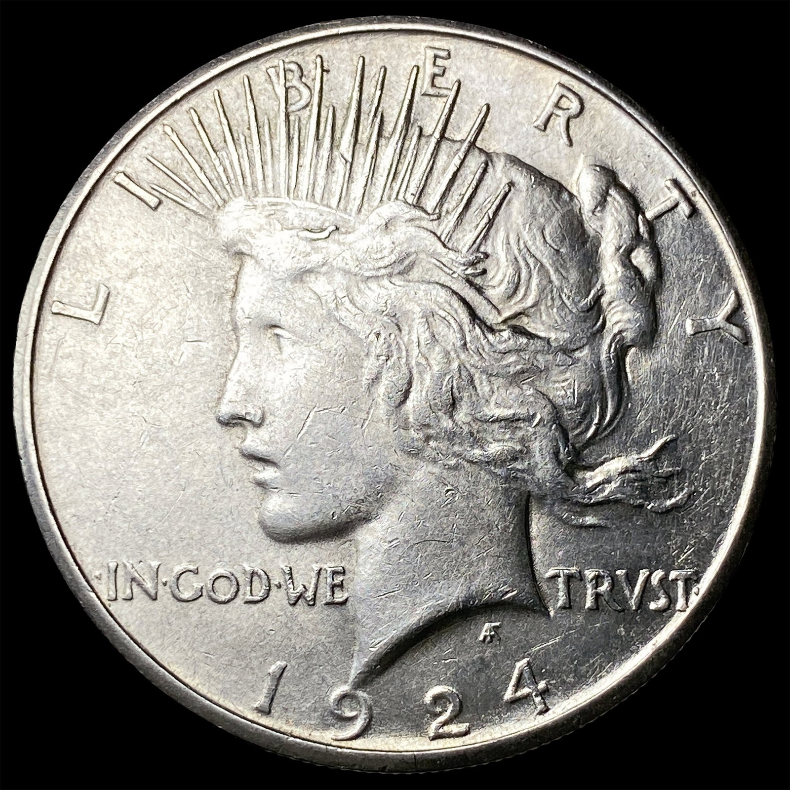 1924-S Silver Peace Dollar CHOICE AU: 1924-S Silver Peace Dollar CHOICE AU