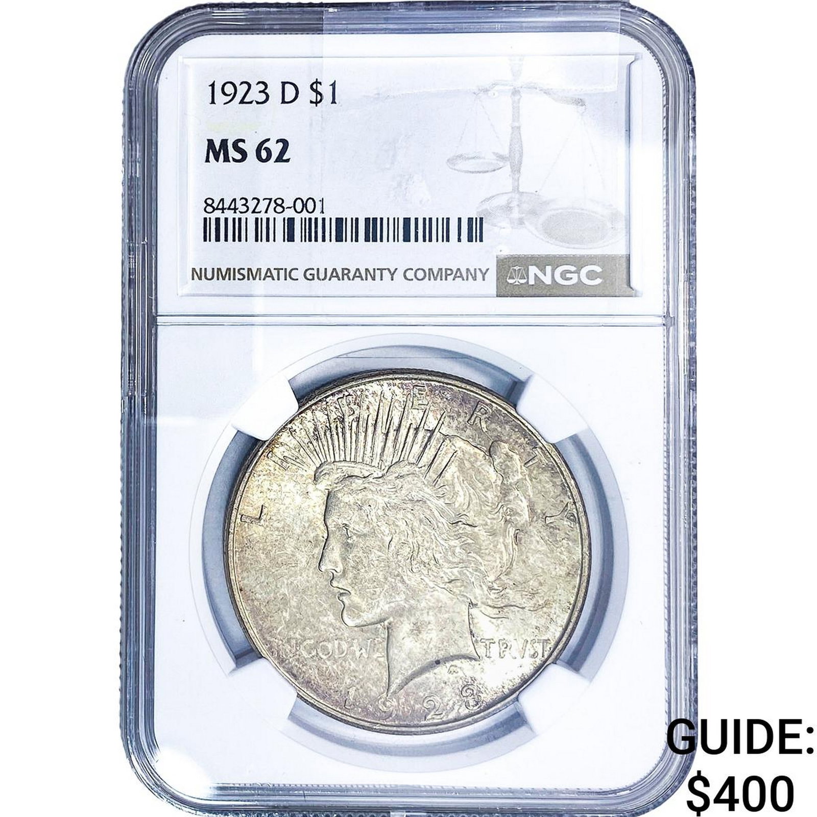 1923-D Silver Peace Dollar NGC MS62 (1 of 2)