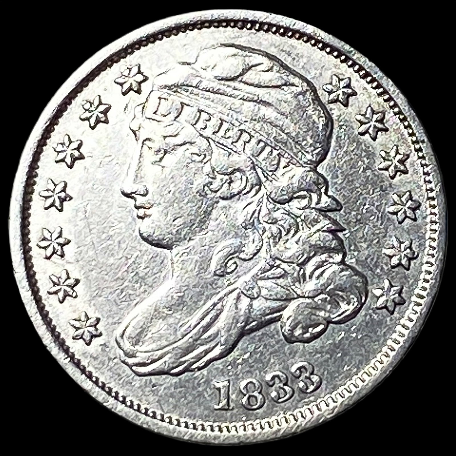 1833 Silver Capped Bust Dime CLOSELY UNCIRCULATED: 1833 Silver Capped Bust Dime CLOSELY UNCIRCULATED