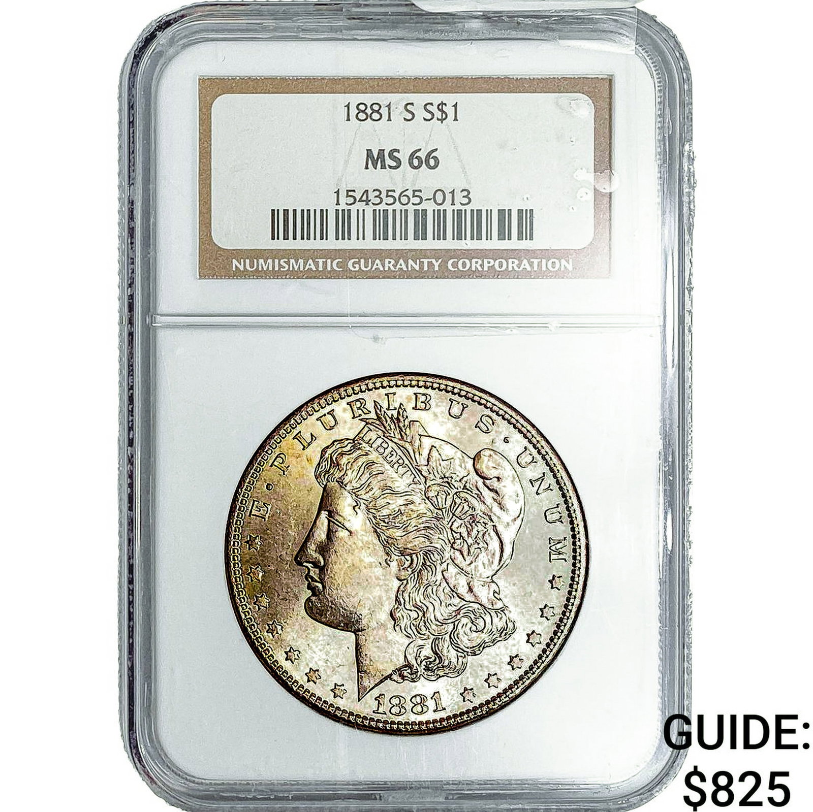 1881-S Morgan Silver Dollar NGC MS66: 1881-S Morgan Silver Dollar NGC MS66
