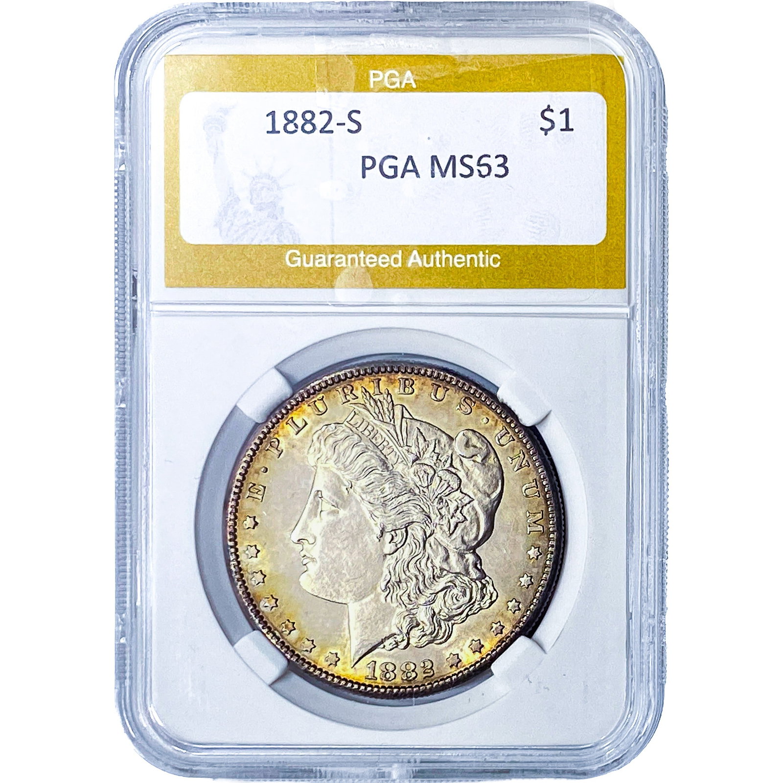 1882-S Morgan Silver Dollar PGA MS63: 1882-S Morgan Silver Dollar PGA MS63