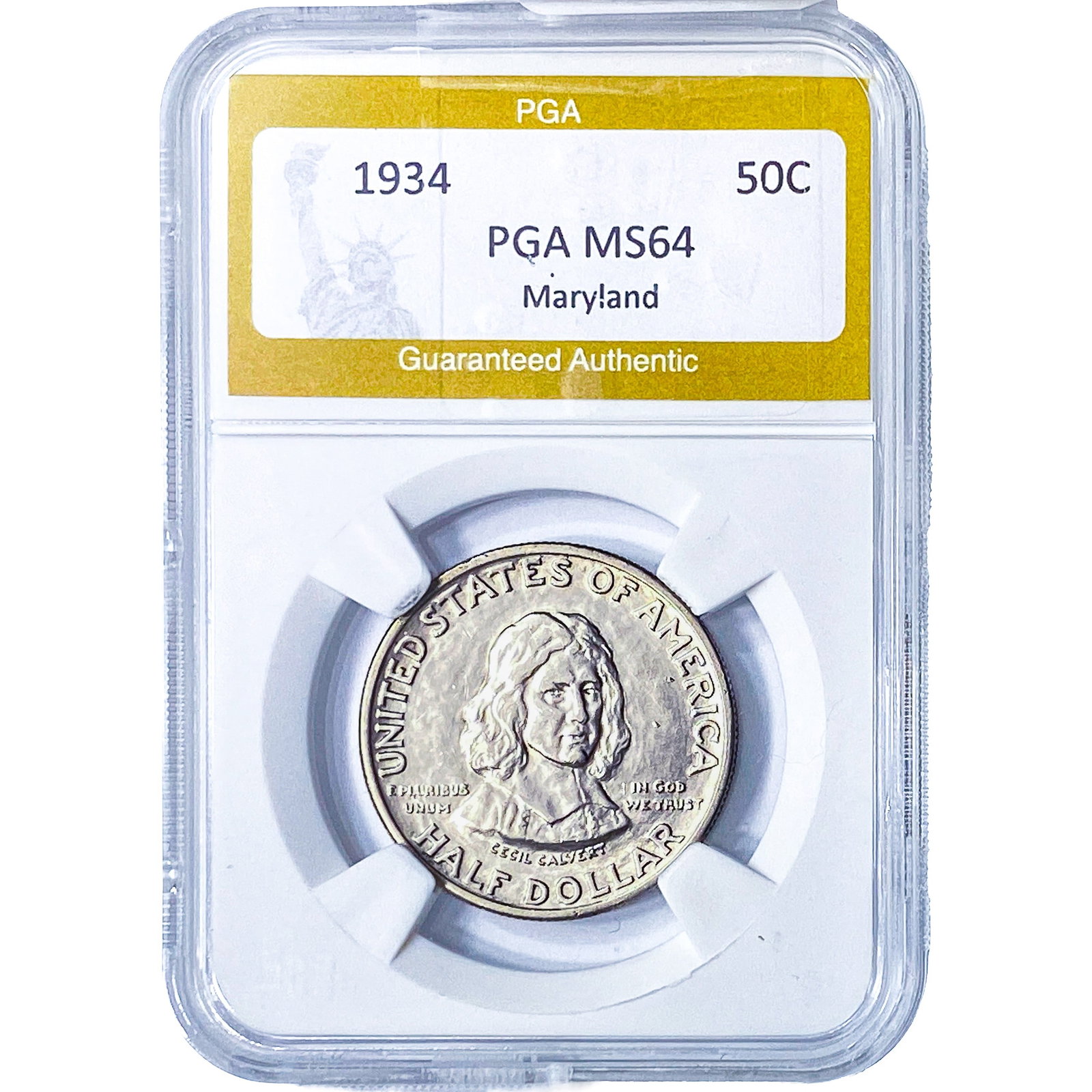 1934 Maryland Half Dollar PGA MS64: 1934 Maryland Half Dollar PGA MS64