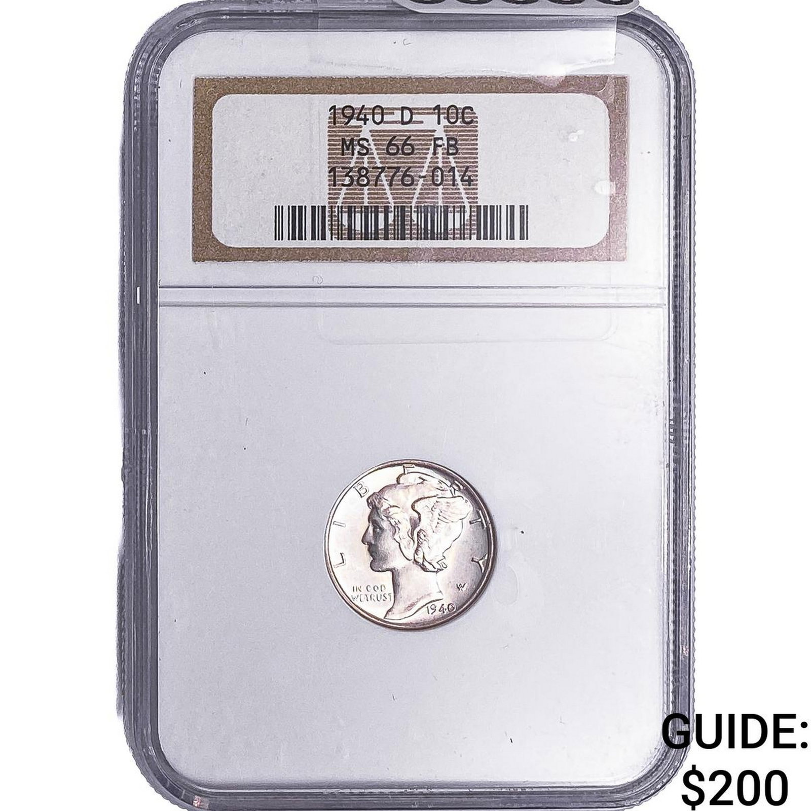 1940-D Mercury Silver Dime NGC MS66 FB (1 of 2)