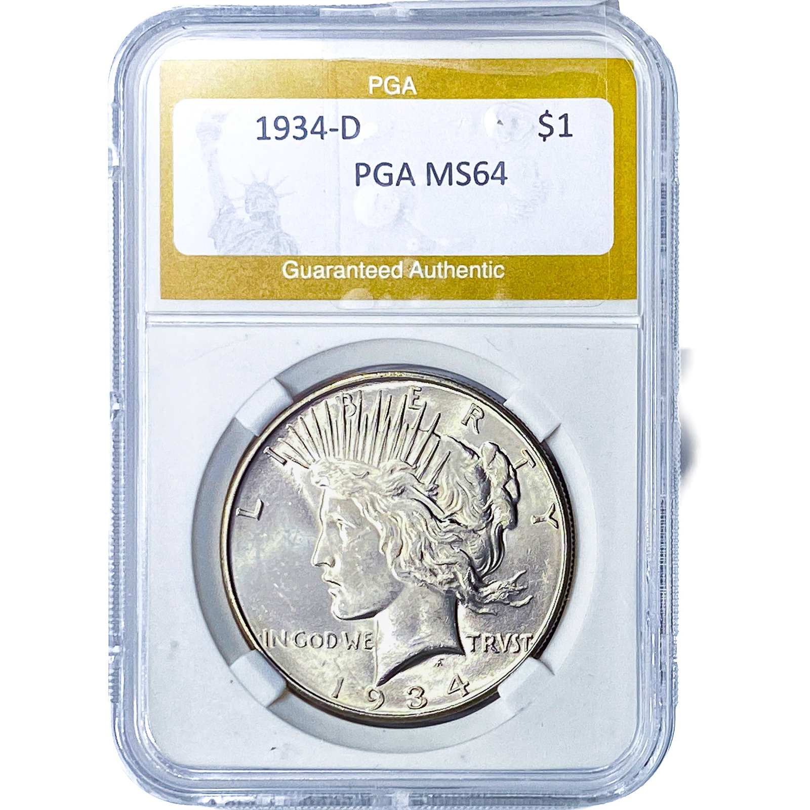 1934-D Silver Peace Dollar PGA MS64 (1 of 2)